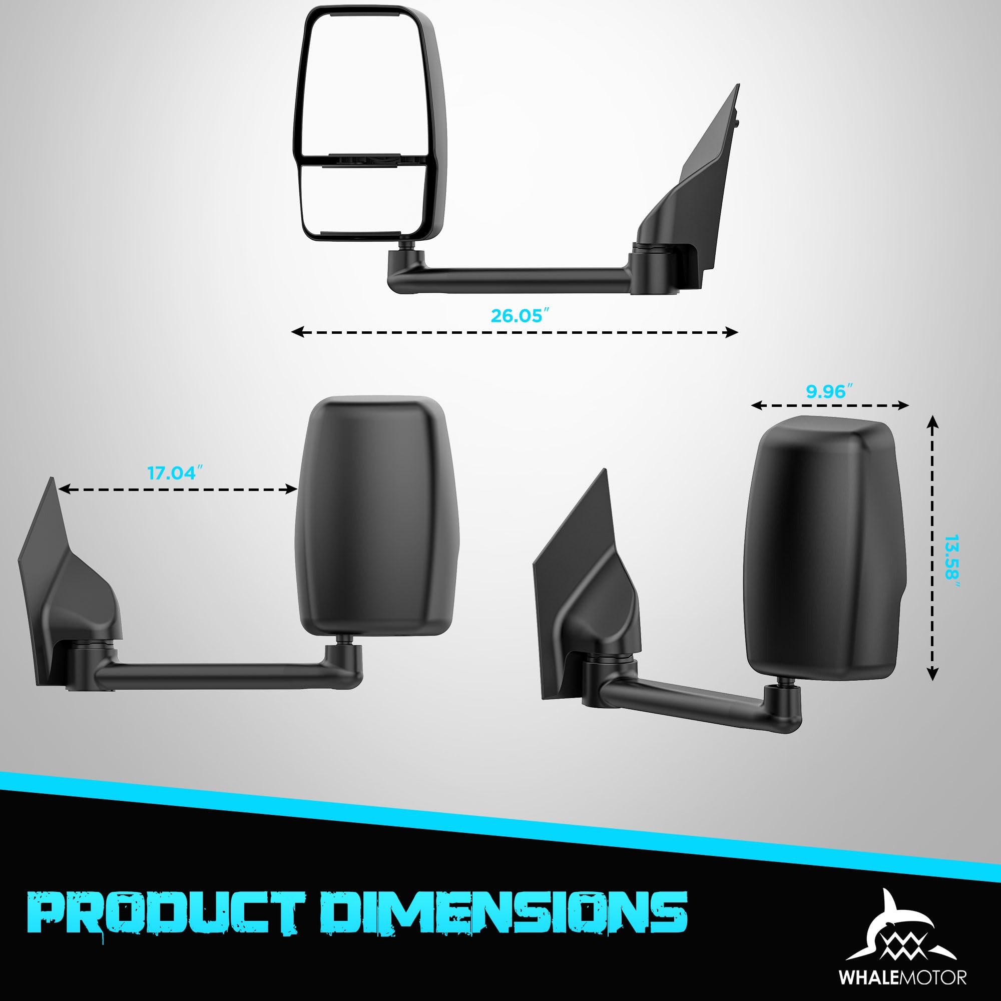 Driver Side Tow Mirror Replacement for 2003-2019 Chevy Express/GMC Savana 1500 2500 3500 - Left Side Manual Folding Adjustable Towing Van Mirrors - Perfect for Towing, Camping & Work Trucks