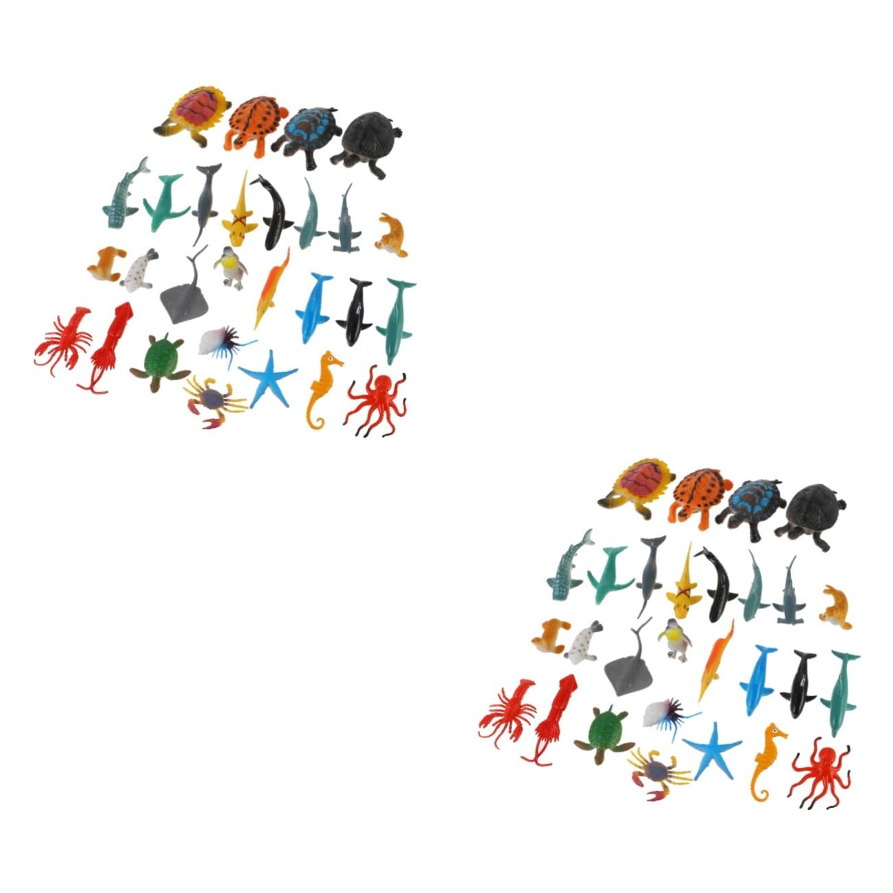 BESTonZON 64 Pcs Realistic Marine Animal Toy Set - Ocean Creatures Figures for Kids, Shark Turtle Dolphin Educational Toys, Underwater Sea Life Decor for Playroom & Classroom Learning Activities