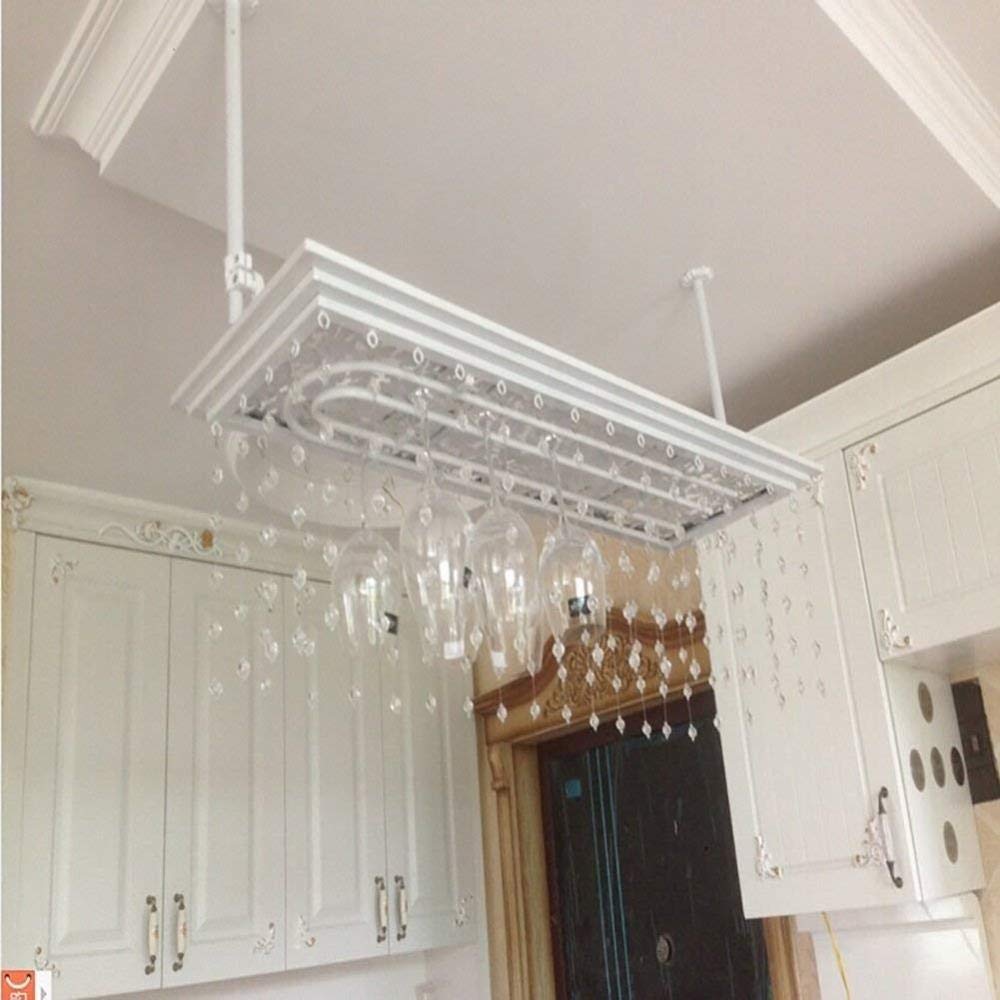 Premium Black Hanging Wine Glass Rack - 60x35cm Upside Down Crystal Goblet Holder for Home Bar, Kitchen & Dining Room Storage - Creative Space-Saving Cup Organizer for Parties & Entertaining