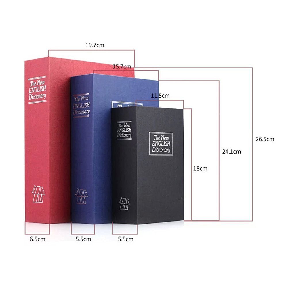 ELEOPTION® Small Black Home Security Dictionary Book Safe with Combination Lock - Secure Storage for Cash, Jewelry, Valuables - Perfect for Home, Office, Travel & Emergency Use