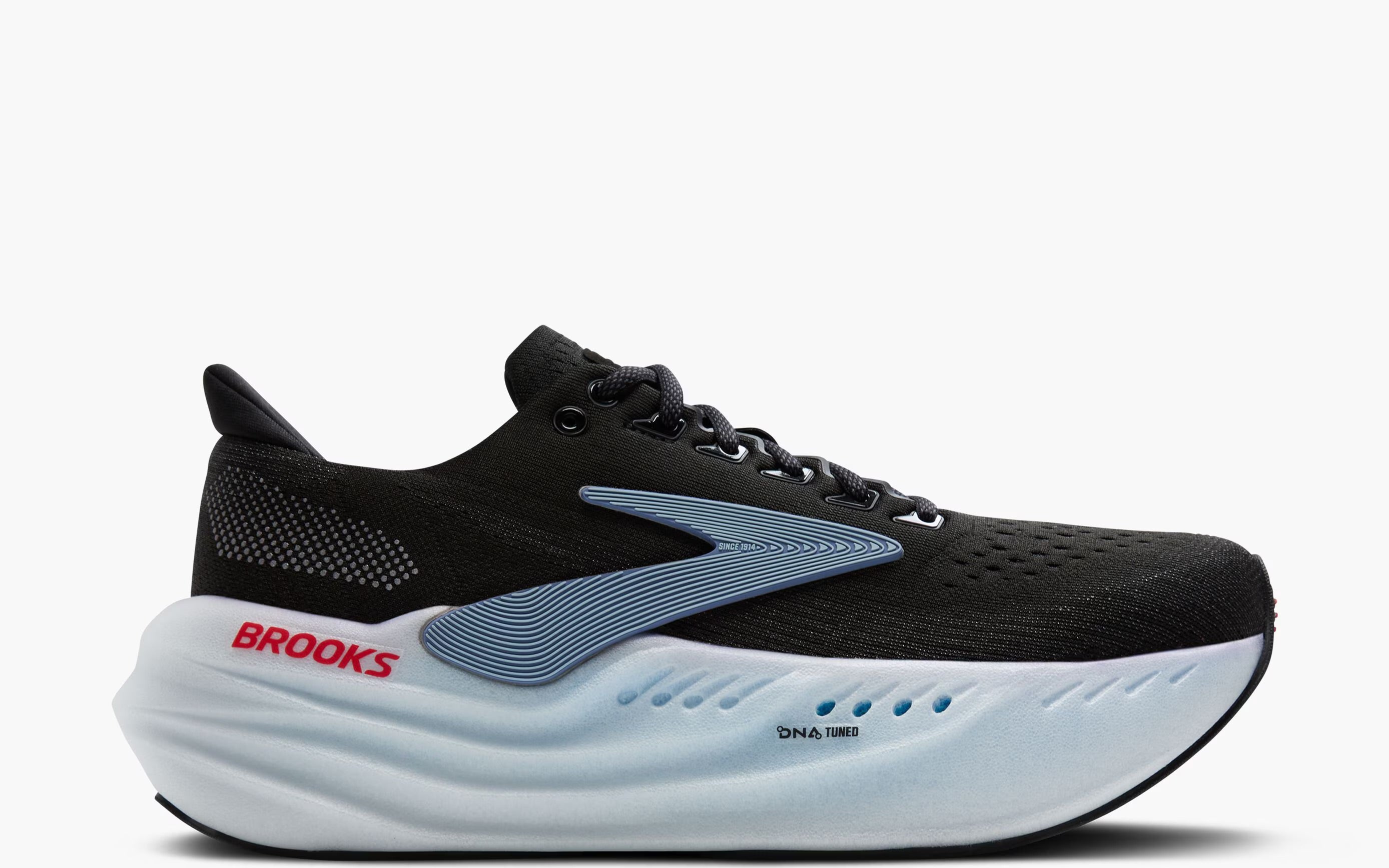 Brooks Men's Glycerin Max Running Shoes - Black/Ebony/Winter Sky - Lightweight Cushioned Sneakers for Jogging, Training & Gym Workouts