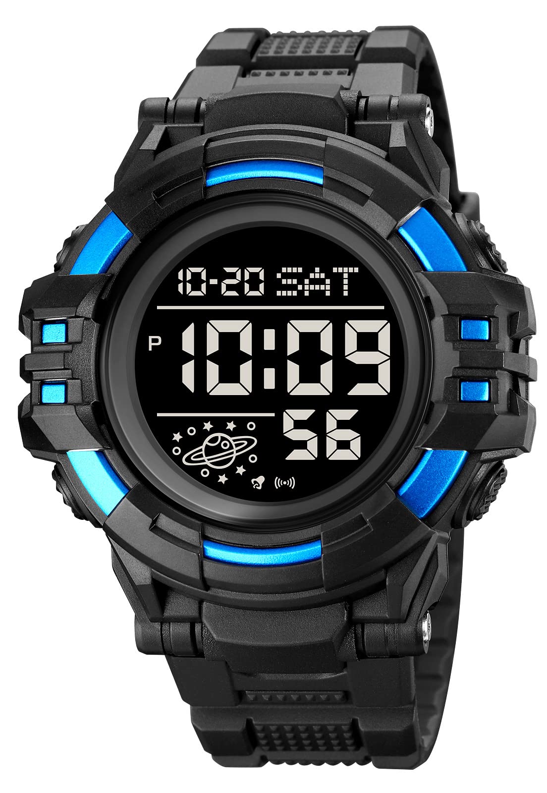 Gosasa Men's Digital Sports Watch - Waterproof LED Stopwatch with Countdown, 12/24 Hour Display & Multifunction for Running, Gym, Outdoor Activities | Perfect for Athletes & Fitness Enthusiasts