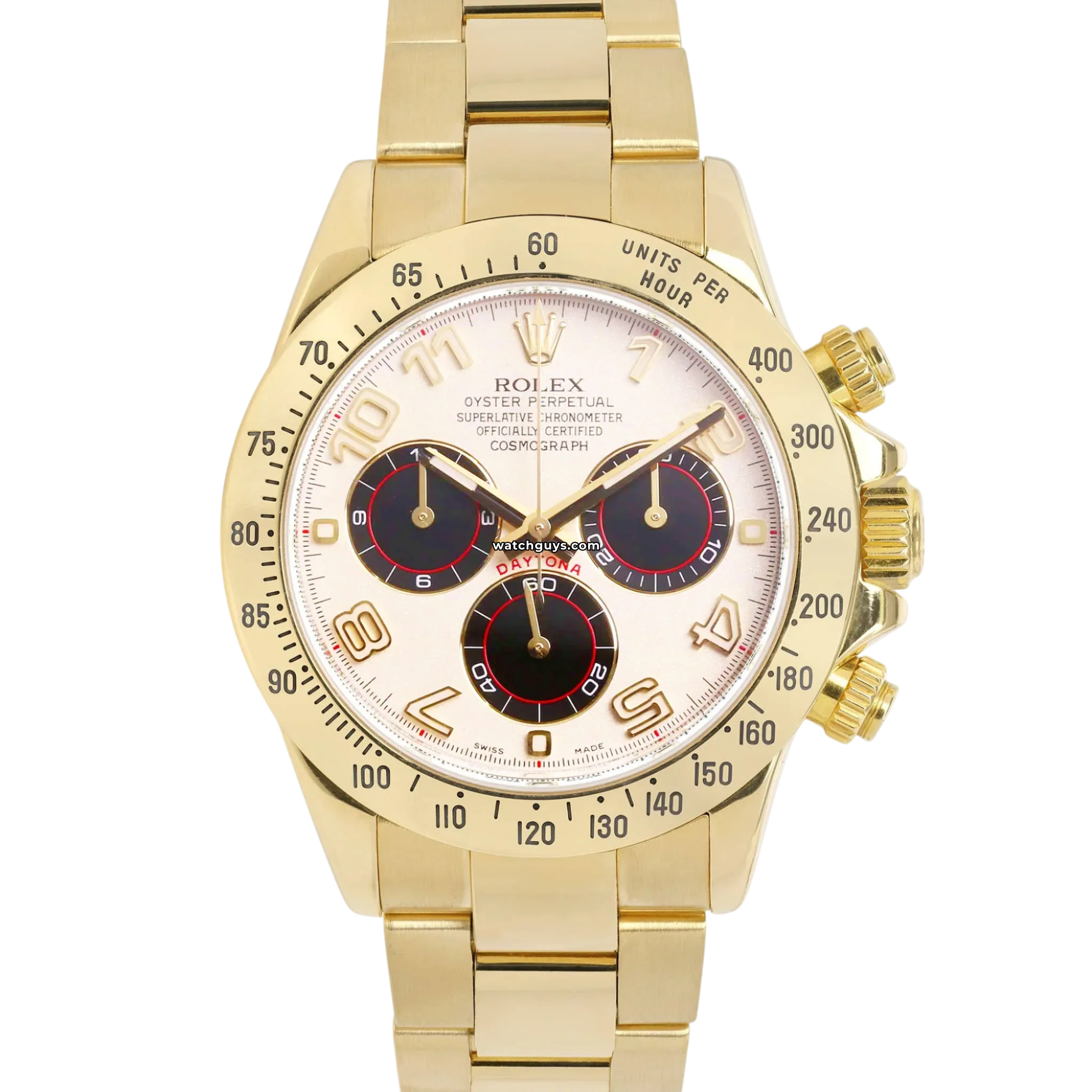 Rolex Daytona 116528 Men's Luxury Watch - White Arabic Racing Dial, Stainless Steel & Gold | Perfect for Business Meetings, Formal Events & Watch Collectors