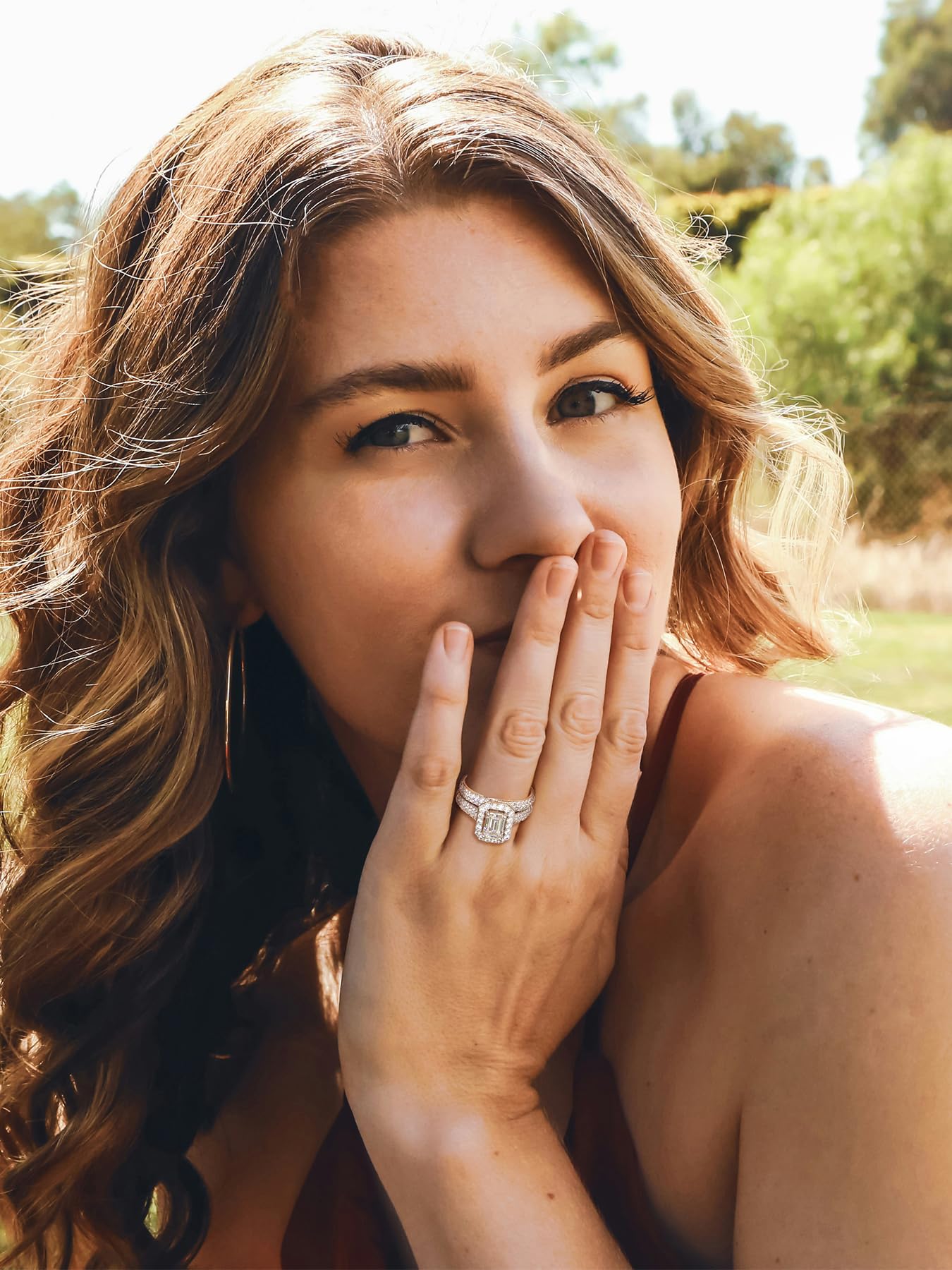 1.99-3.30 Carat Moissanite Engagement Ring Set for Women - D Color VVS1 Emerald Cut S925 Sterling Silver 18K White Gold Plated Wedding Band - Perfect for Proposals, Anniversaries & Bridal Jewelry Gifts