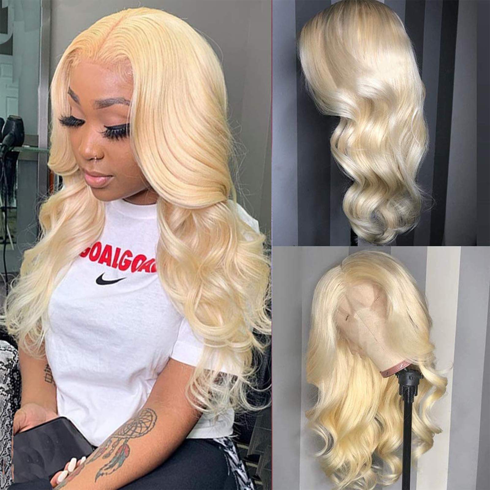 613 Blonde Human Hair Wigs - 13x1 Lace Front Wig with Pre-Plucked Baby Hair | Honey Blonde Brazilian Body Wave Human Hair Wigs for Women | Transparent Lace Middle Part Wig (30 Inch, 13x1 Body) | Perfect for Daily Wear, Cosplay, Parties & Special Occasions