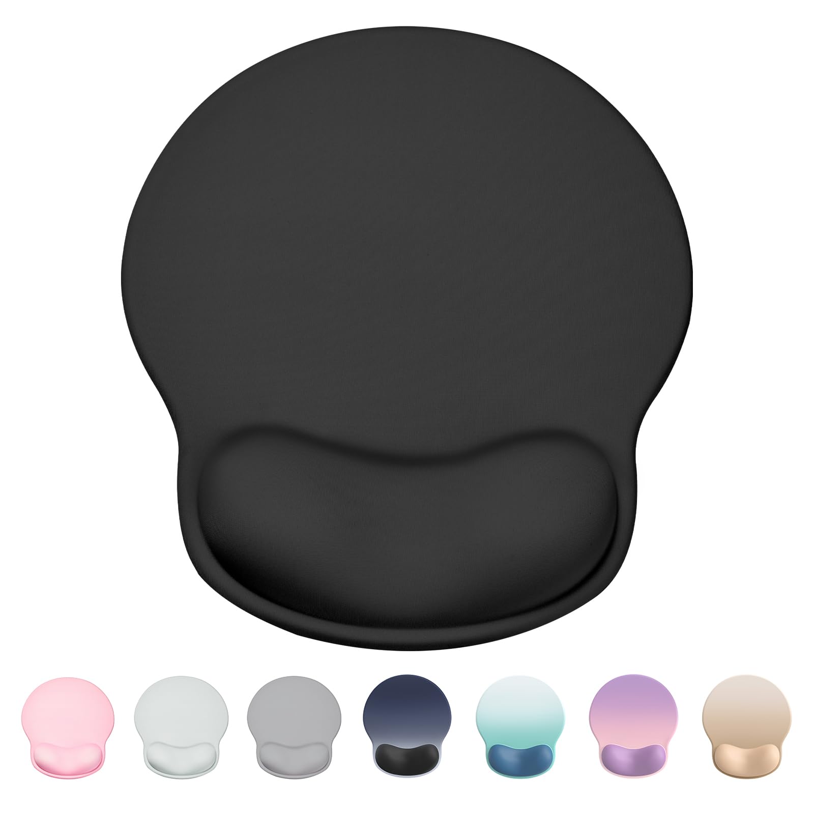 Ergonomic Gel Mouse Pad with Wrist Support - Comfortable Non-Slip Rubber Base for Laptop & Computer - Relieves Wrist Pain - Perfect for Office Work, Gaming & Home Use (Black)