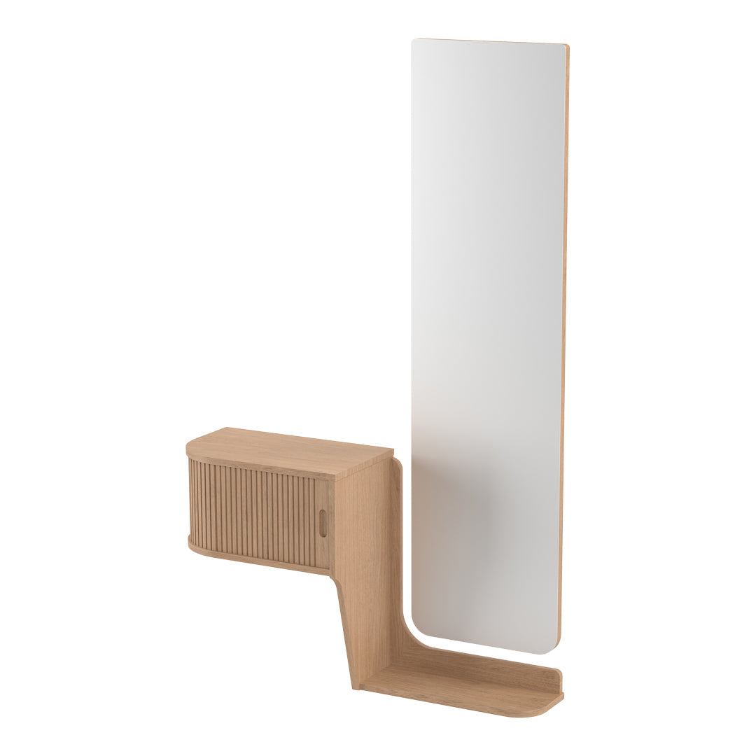 BPS127 Modern Hallway Wall Mirror with Shelf - Elegant Entryway Decor for Small Spaces, Perfect for Apartments, Living Rooms & Bedrooms