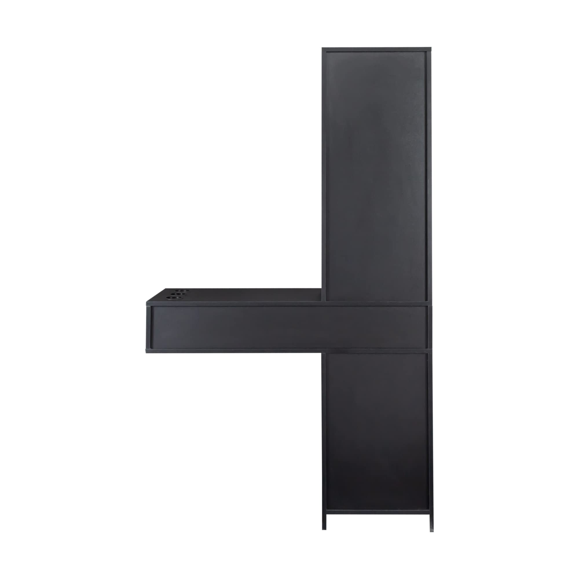Wall Mounted Salon Storage Cabinet - 3 Compartments, 2 Drawers & 1 Bottom Cabinet for Hair Stylist Tools | Professional Beauty Salon Organization | Perfect for Barbershops, Home Salons & Cosmetology Stations (Black)