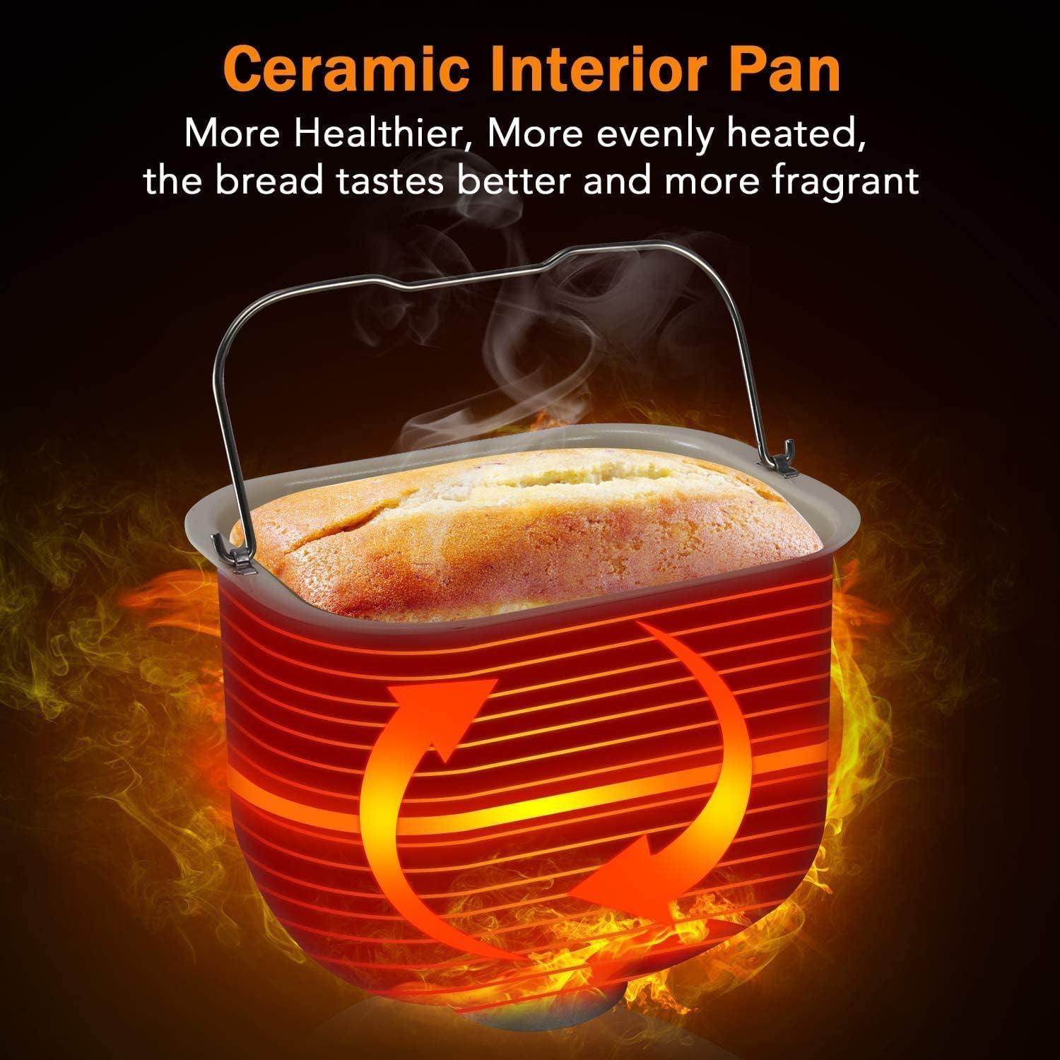 **KBS 17-in-1 Bread Maker Machine - 2LB Stainless Steel Bread Machine with Fruit Nut Dispenser, Nonstick Ceramic Pan, Digital Touch Panel, 710W, 15-Hour Timer, 1-Hour Keep Warm - 3 Sizes & 3 Colors - Perfect for Homemade Bread, Gluten-Free Baking & Family Breakfasts**