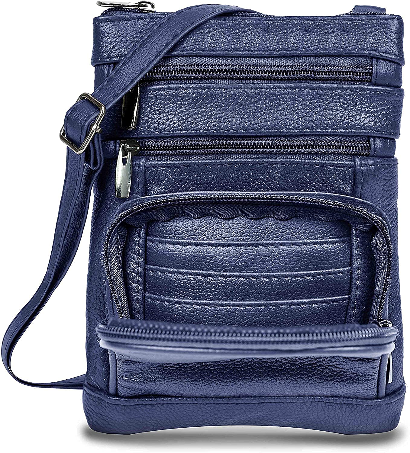 Krediz Genuine Leather Crossbody Purse for Women - Multi Pocket Shoulder Bag with Adjustable Strap, Soft & Durable Handbag for Daily Use, Travel, Shopping & Work
