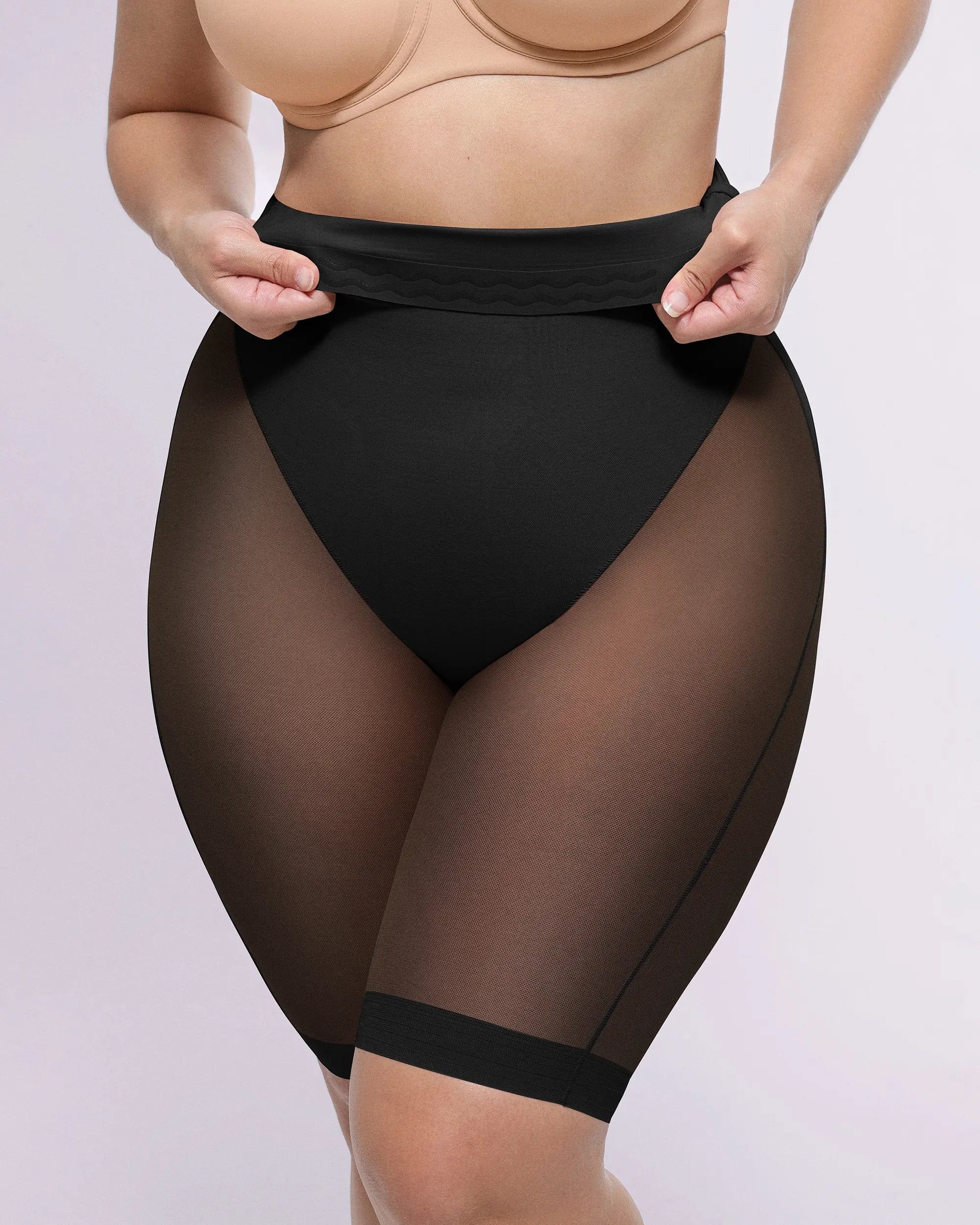 BOOT YEAH™ MeshSmooth™ Butt Lifting Above Knee Shorts for Women - High Waisted Tummy Control Workout Shorts - Perfect for Gym, Running, Yoga & Casual Wear