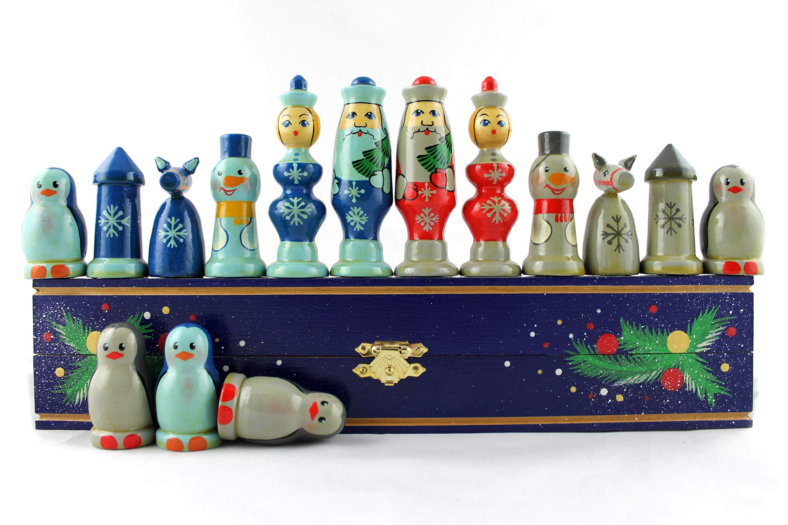 Premium Wooden Chess Set - Classic Christmas Chess Board Game for Adults & Kids - Perfect for Holiday Gifts, Family Game Nights & Indoor Entertainment