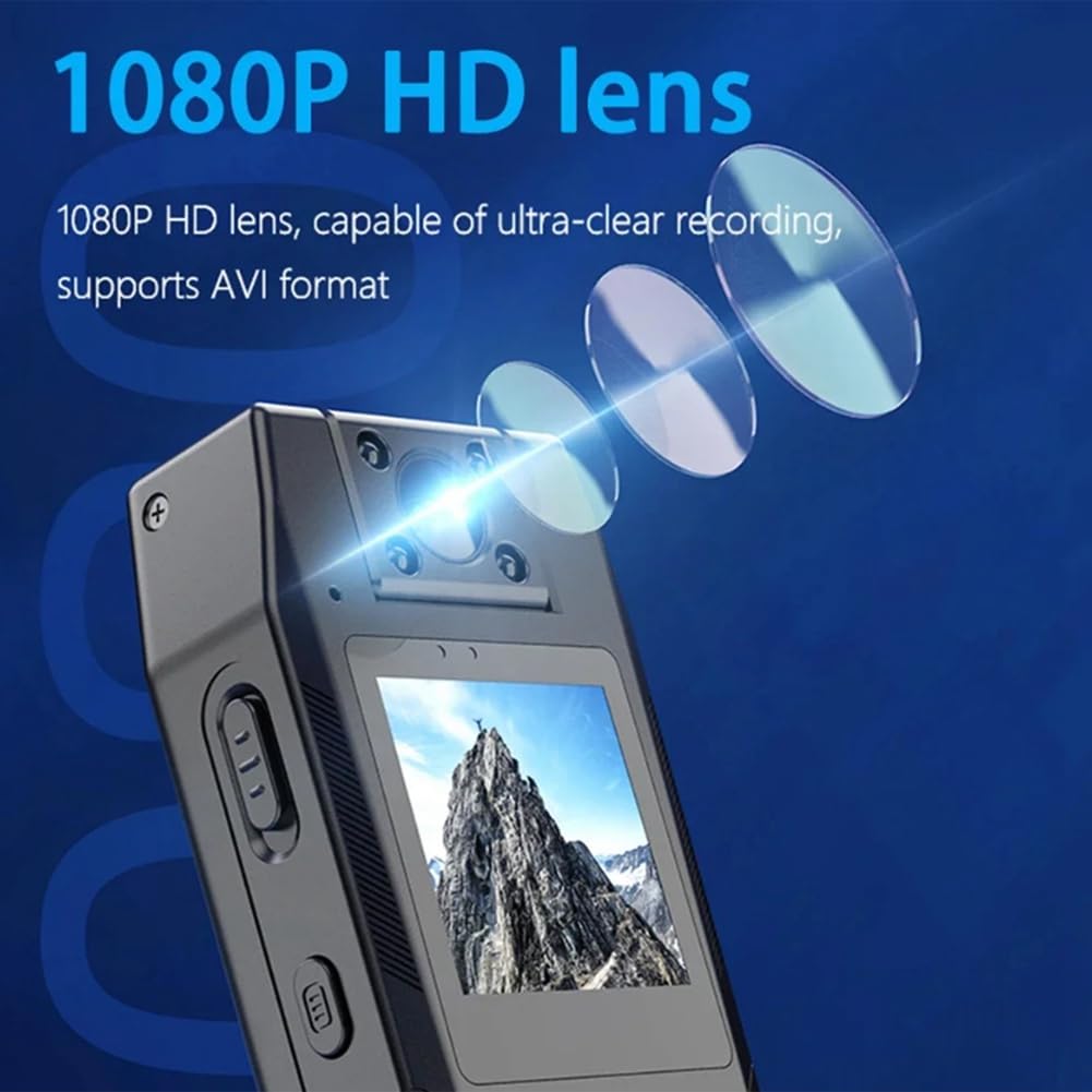 PAPAPI Full HD 1080P Mini Sports Camera - 180° Rotatable Wide Angle Bike Camcorder, Black ABS Body Car DVR & Webcam for Cycling, Motorcycle, Vlogging & Outdoor Adventures