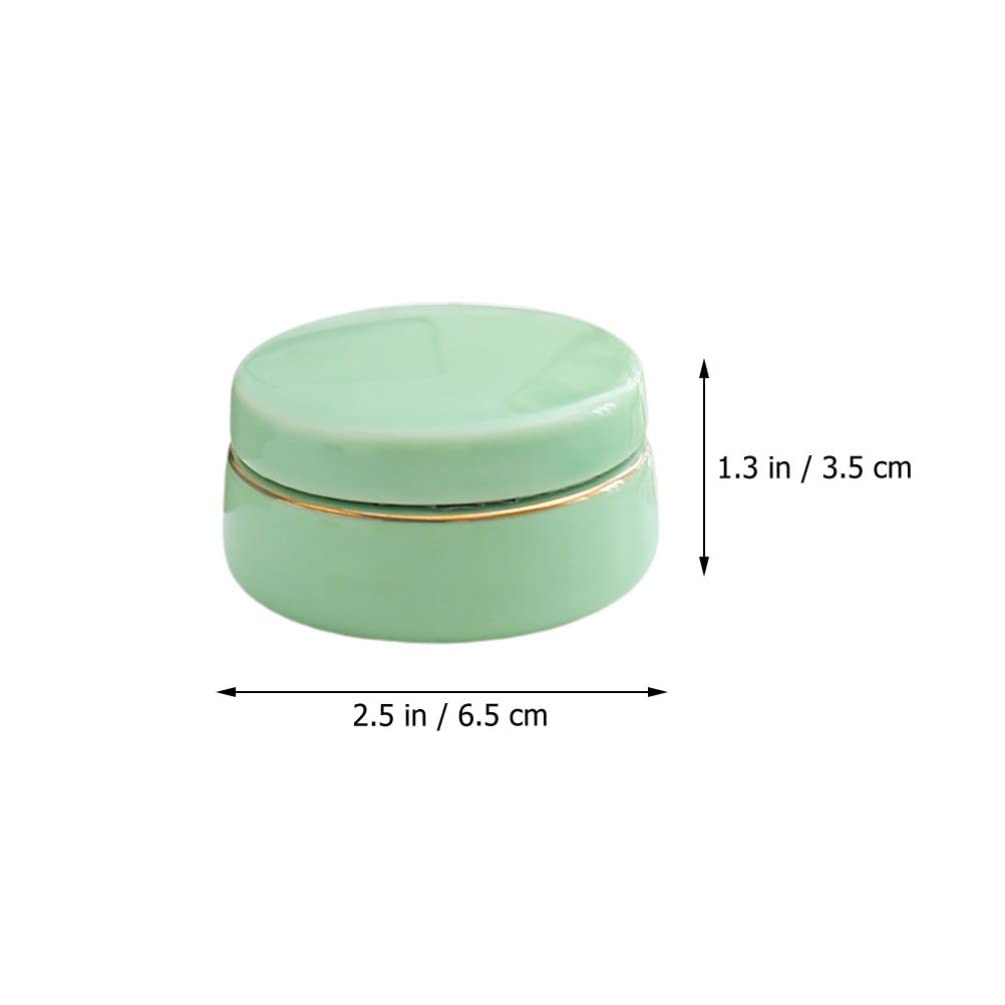 Cabilock 2-Pack Mini Ceramic Sample Jars - Empty Cosmetic Containers for Creams, Lipsticks, Tea, Lip Balm & Jewelry | Perfect for Travel, DIY Beauty & Home Organization
