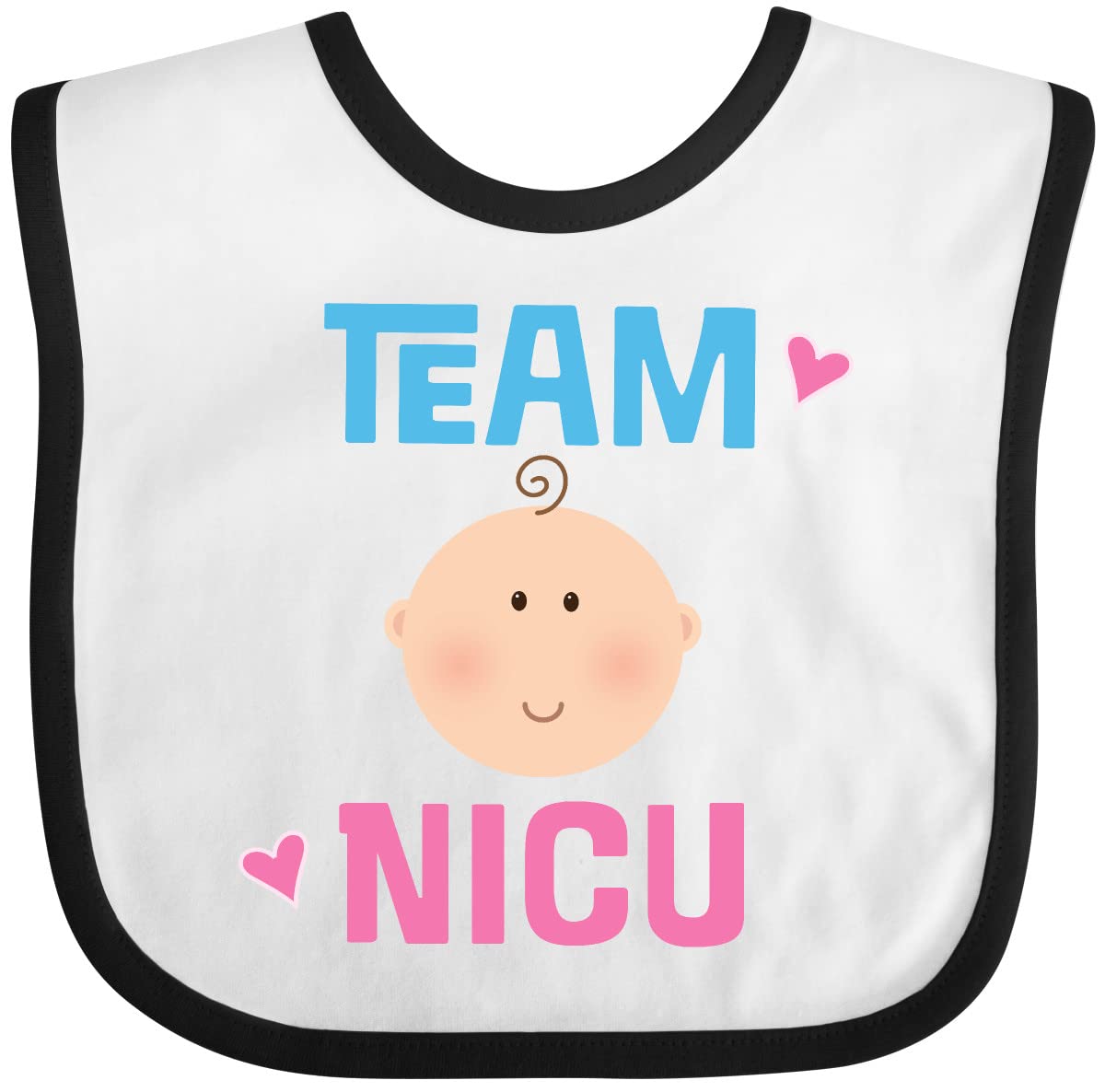 Inktastic Team NICU Cute Baby Clothes & Bib Set - Soft Cotton Infant Bodysuit & Drool Bib for Newborns - Perfect for Hospital Photos, Baby Showers & Everyday Wear