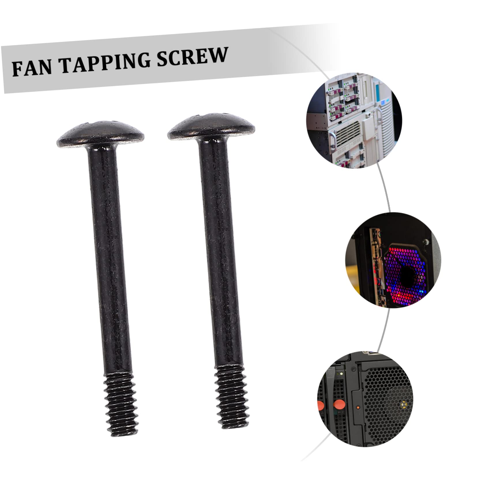 50PCS Black Self-Tapping Screws for Computer Case Fans - Jojofuny Premium Cooler Fan Mounting Kit with Long Screws & Rivets - Perfect for PC Builds, Case Fan Installation, and Cooling System Upgrades