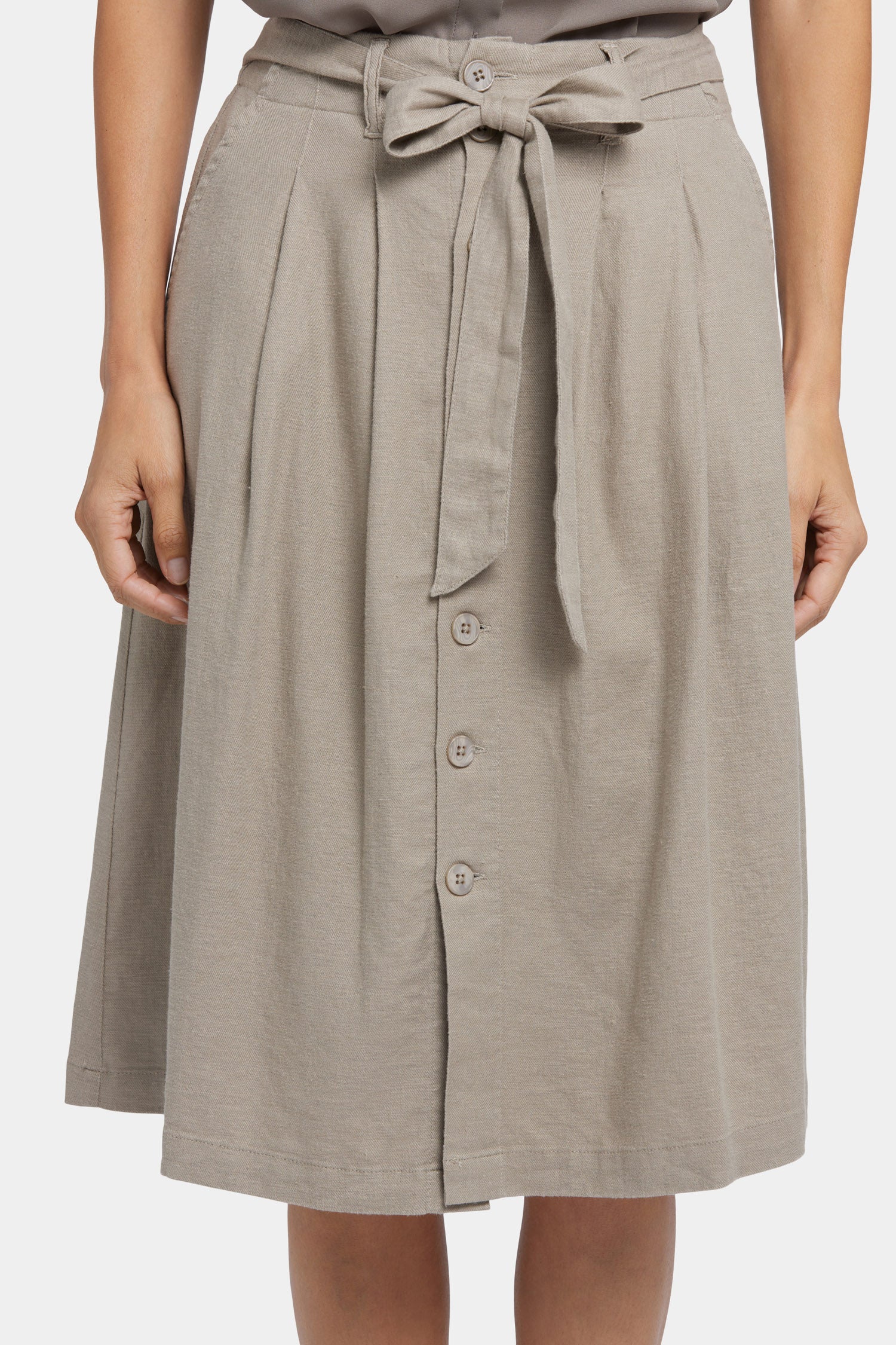 Stylish Button Front Midi Skirt for Women - Saddlewood Color | Perfect for Office Wear, Casual Outings & Date Nights