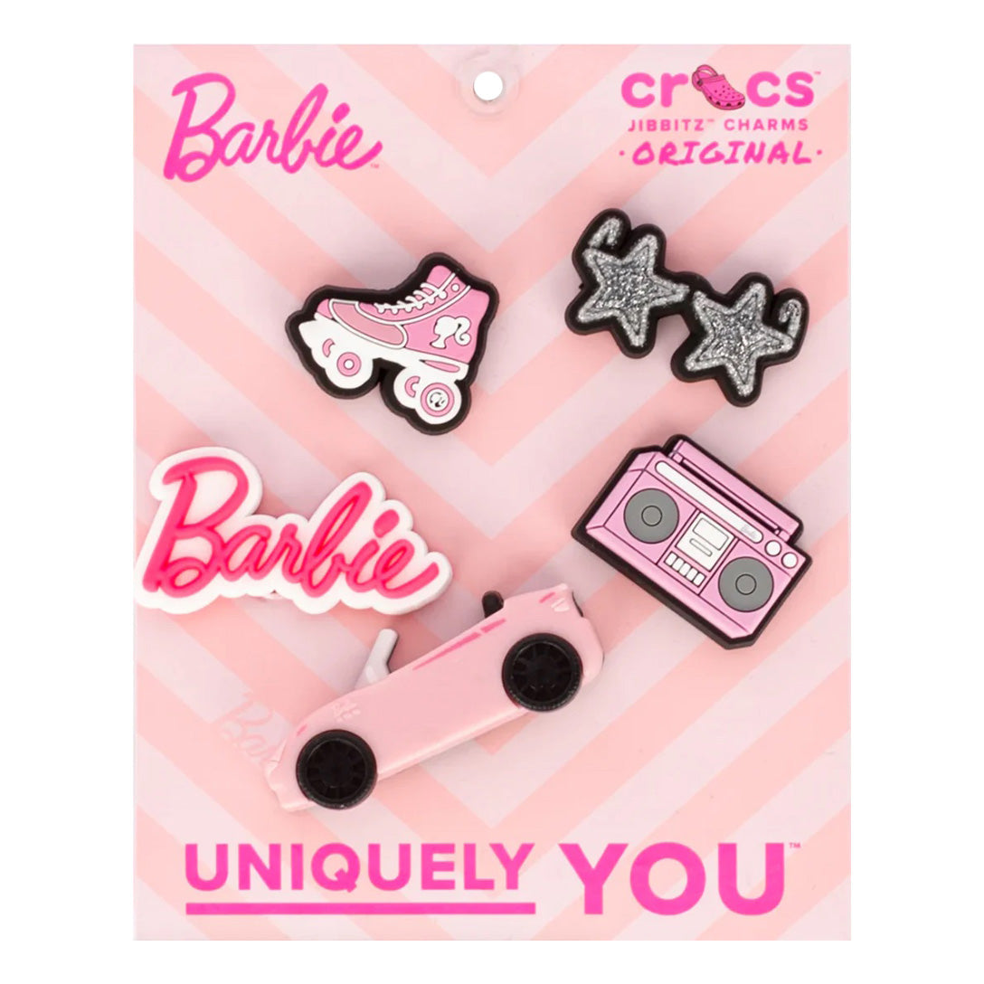Barbie Jibbitz™ Charms 5-Pack - Fun Shoe Accessories for Crocs & DIY Crafts - Perfect for Kids, Teens & Fashion Lovers