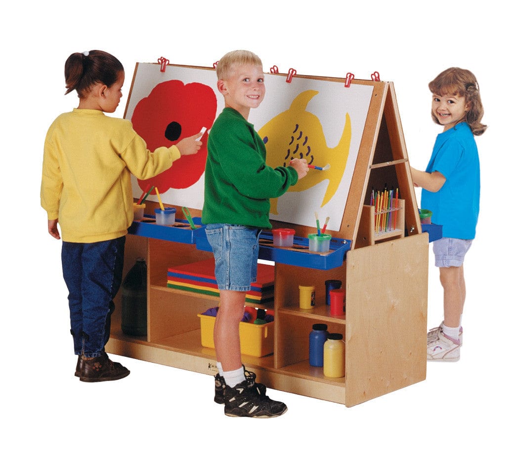 Jonti Craft 4-Station Versatile Art Center - Kids Creative Activity Table for Painting, Drawing & Crafts - Perfect for Classrooms, Daycares & Home Playrooms