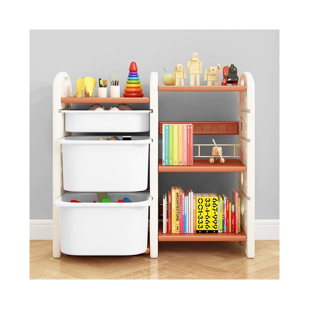 Kids Bookshelf & Toy Storage Organizer - 5-Tier White Storage Cabinet with Large Drawers for Books, Toys & Sundries (90x34x83cm) - Perfect for Bedroom, Playroom & Nursery Organization