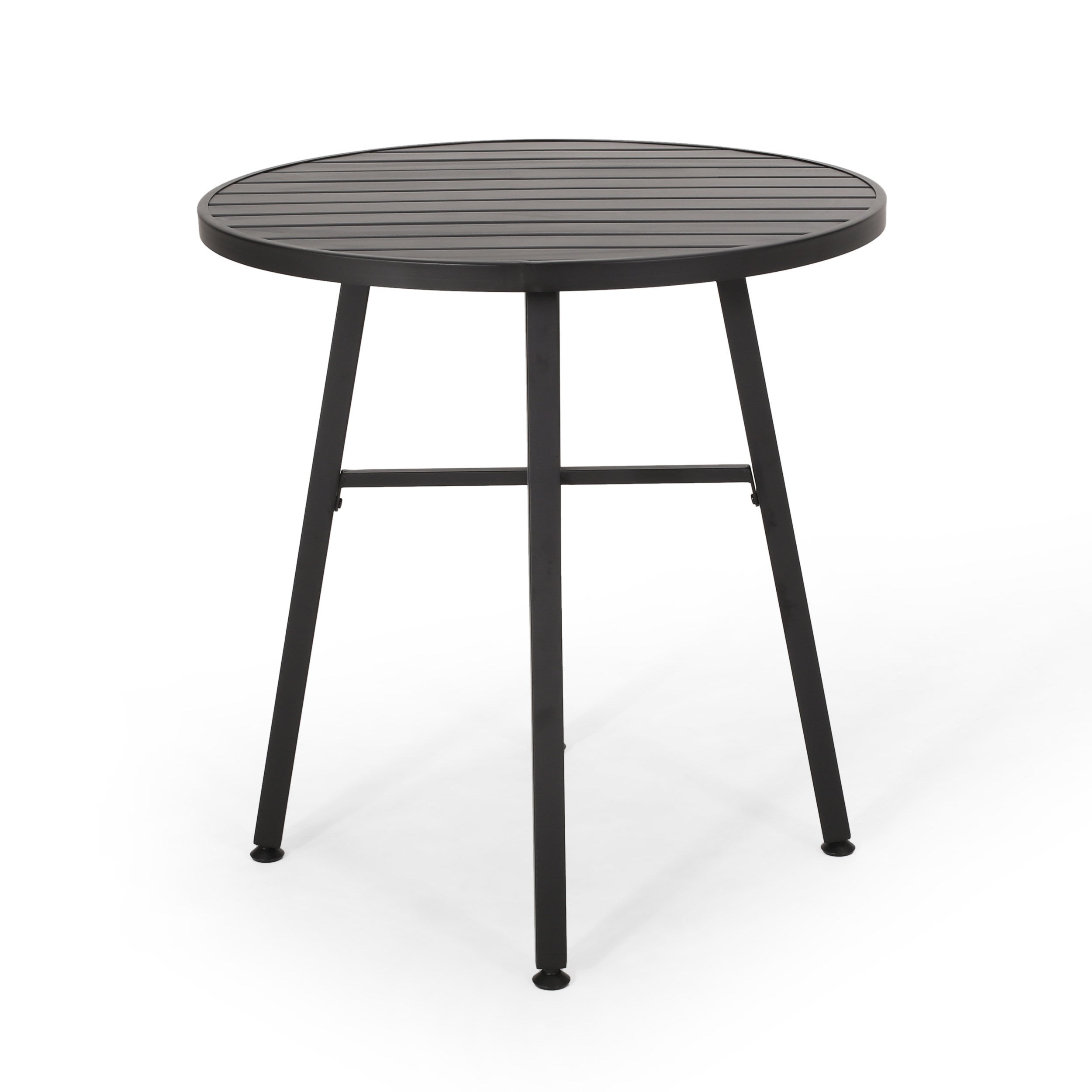 DELMAR 3-Piece Outdoor Metal Bistro Set - Patio Dining Table and Chairs for Garden, Balcony & Backyard - Rust-Resistant Steel Cafe Set for Coffee, Tea & Relaxing Outdoors