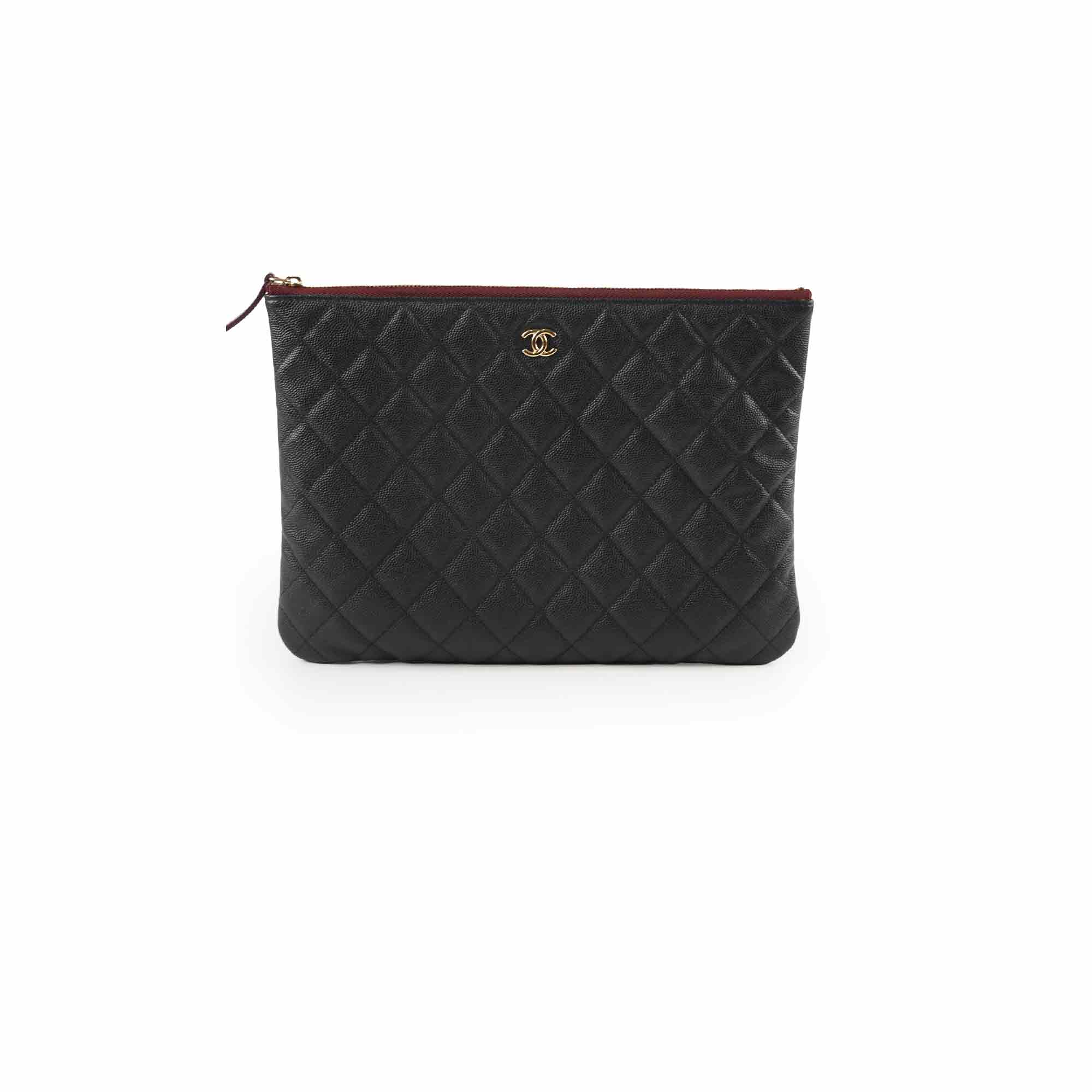 Chanel Caviar Quilted O-Case Clutch Bag in Black | Luxury Designer Crossbody Purse for Women | Perfect for Evening Events, Parties & Special Occasions