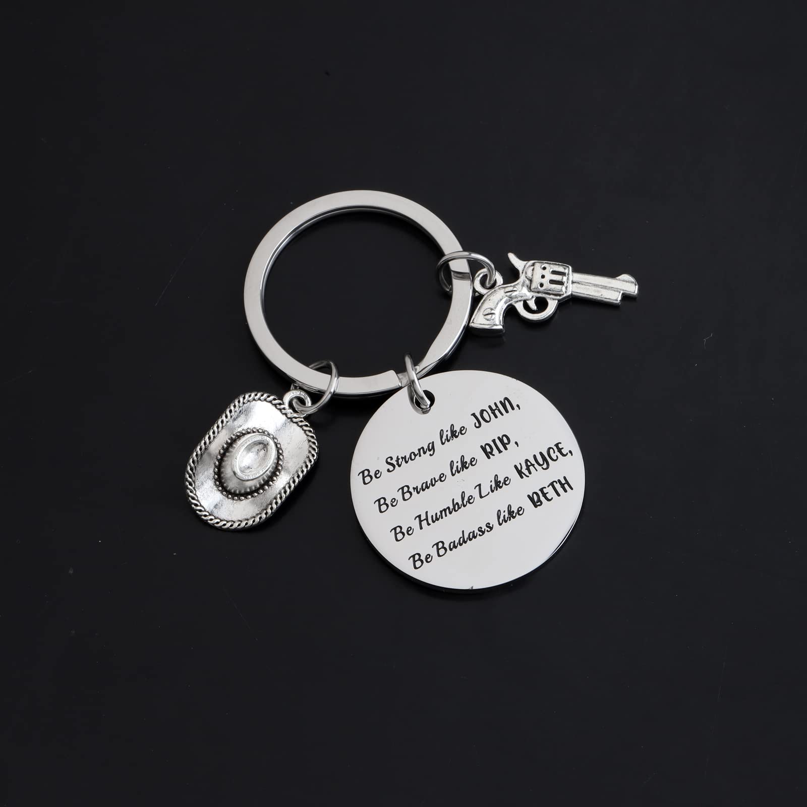 KUIYAI Yellowstone TV Show Keychain - John Dutton Rip Kayce Beth Inspired Cowboy Ranch Gift for Fans - Perfect for Movie Lovers, Western Decor & Fan Collections