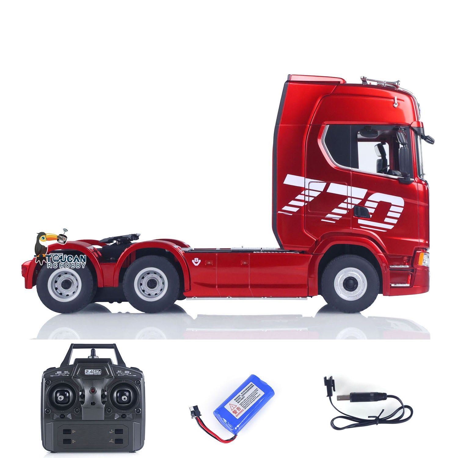 1/18 Scale 770S RC Tractor Truck Toy - Ready-to-Run with 7.4V Battery, 19CH Remote Control, Light & Sound Effects - Perfect for Kids Playtime, Collectors Display and RC Racing Enthusiasts