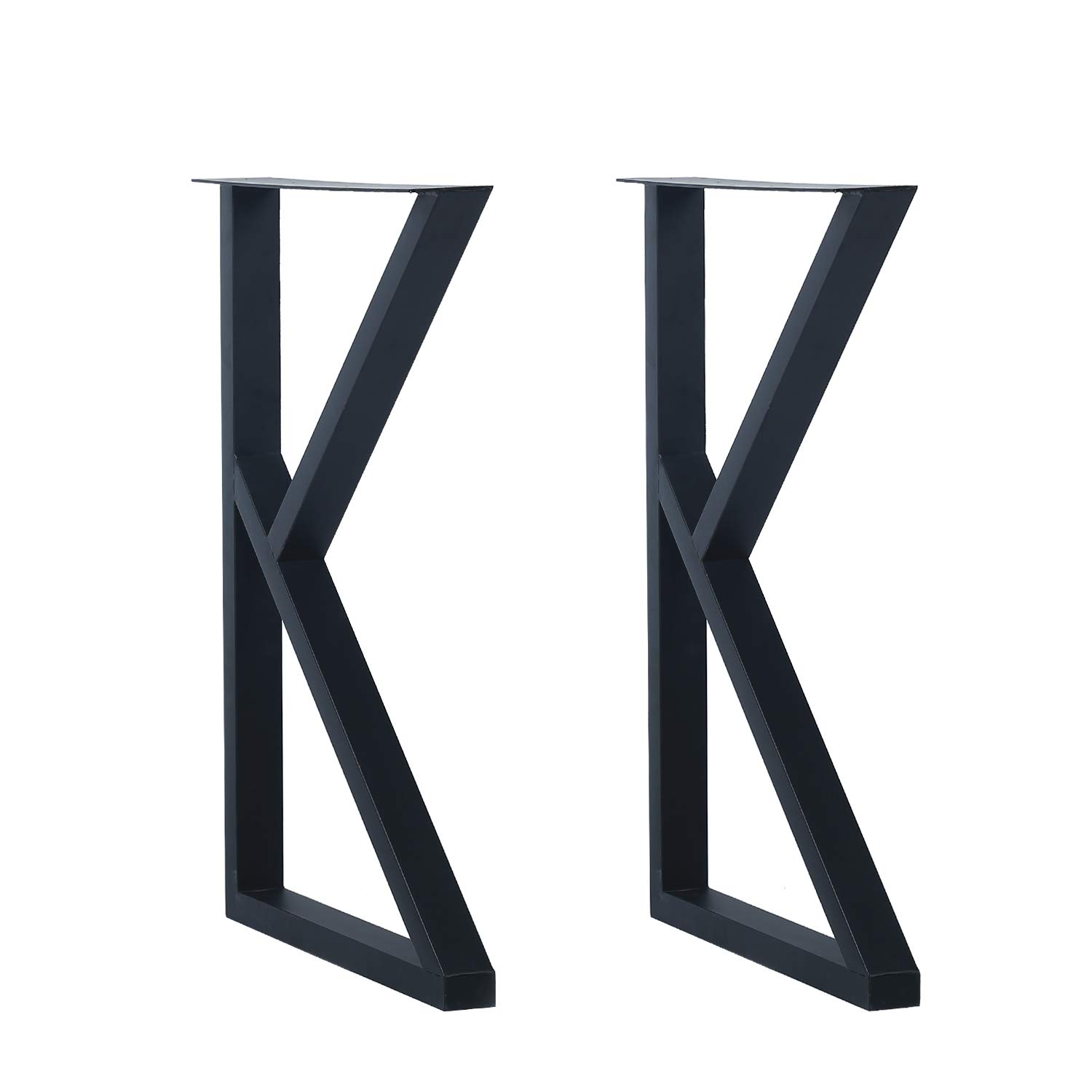MBQQ 2-Pack Rustic K-Shaped Metal Furniture Legs - Heavy Duty Industrial Table Legs for DIY Desks, Dining Tables & Benches (28