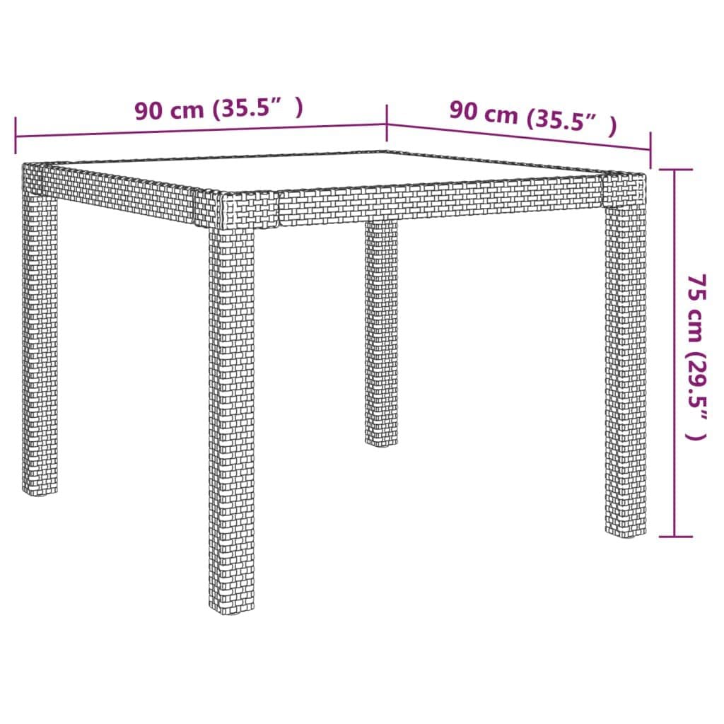 vidaXL 3-Piece Patio Dining Set with Cushions - Gray Poly Rattan Outdoor Furniture for Garden, Terrace, Balcony - Perfect for Al Fresco Dining, Backyard BBQs & Relaxing Outdoors