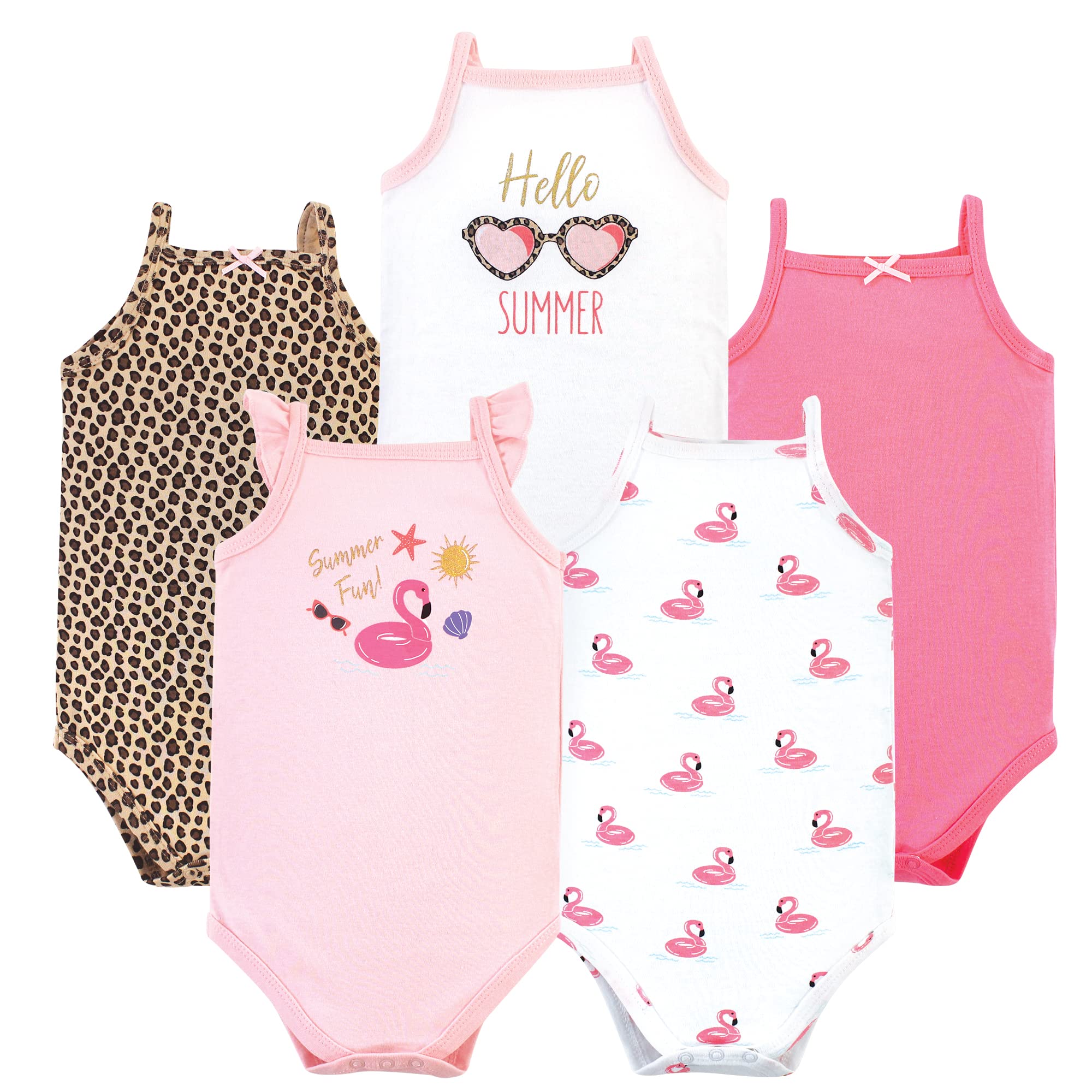Hudson Baby Unisex Cotton Sleeveless Bodysuits for Infants & Toddlers - Soft Breathable Onesies for Playtime, Daycare & Summer Outfits