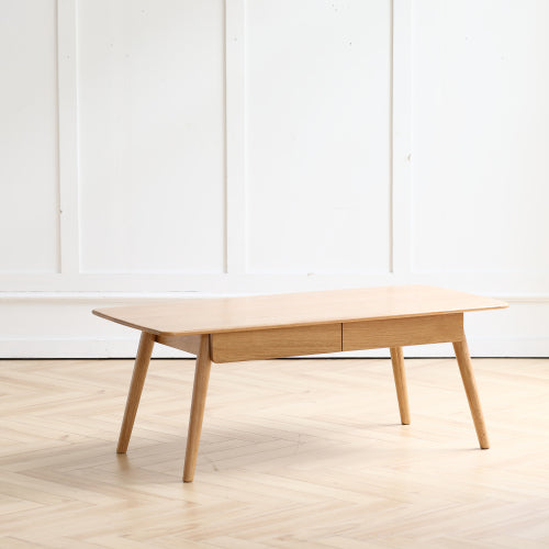 Premium Oak Solid Wood Luxury Coffee Table - Modern & Durable Living Room Centerpiece for Home Decor & Entertainment