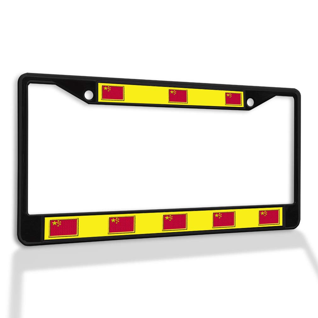 Premium Metal Insert License Plate Frame - Durable & Weatherproof Car Accessories (Black, 2 Holes, Solid Insert) - Perfect for US Vehicles & Outdoor Protection