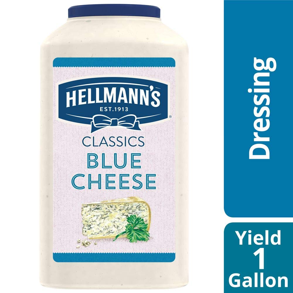 Hellmann's Blue Cheese Salad Dressing - Gluten Free, No Artificial Flavors, Natural Colors - 1 Gallon (Pack of 4) | Perfect for Restaurants, Catering & Bulk Food Service | Great for Salads, Wings & Veggie Dips