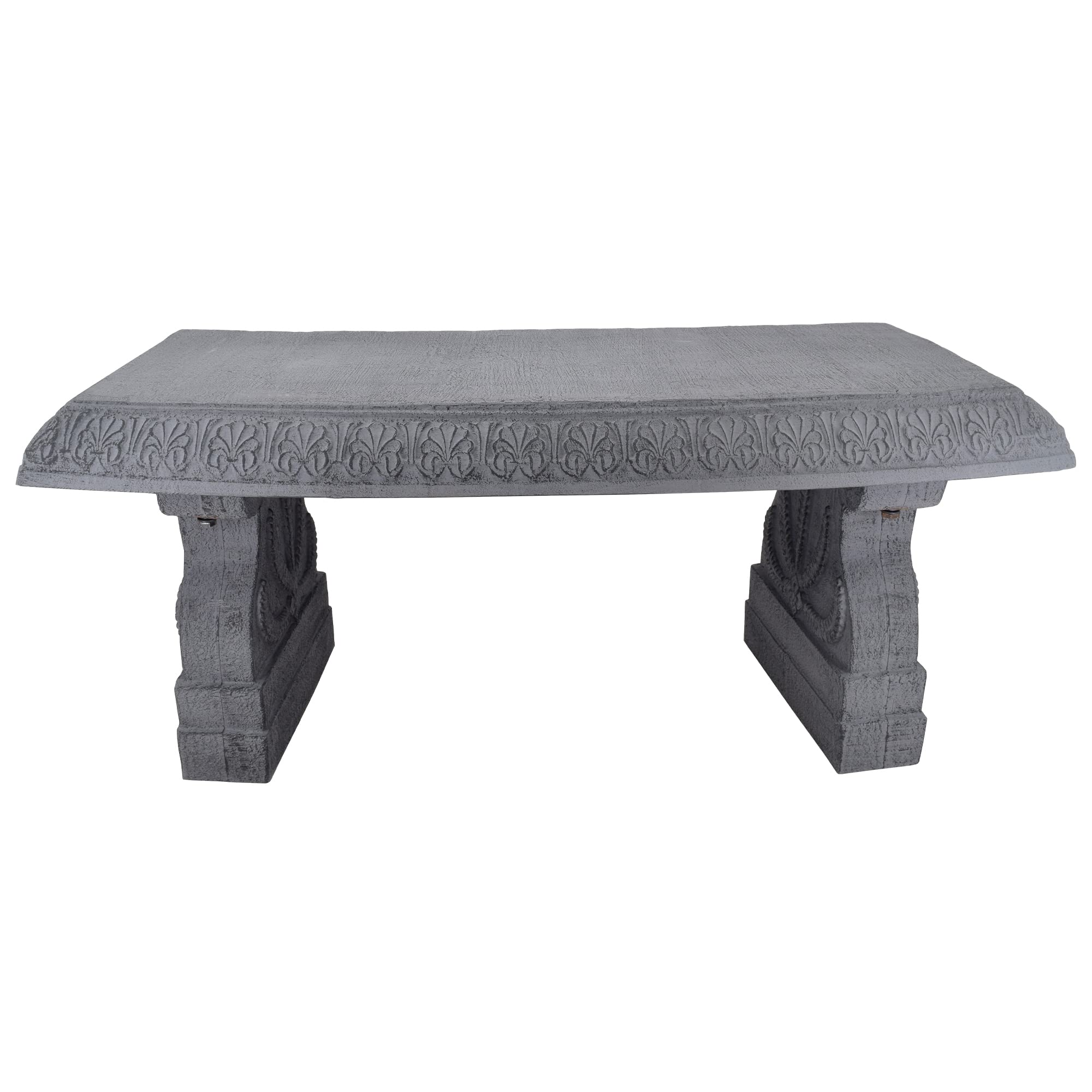 Arcadia Garden Products BE02 Fiberclay Outdoor Bench - Weather-Resistant Gray Patio Seating for Garden, Front Porch, Park & Backyard - Perfect for Relaxing, Entertaining & Outdoor Decor
