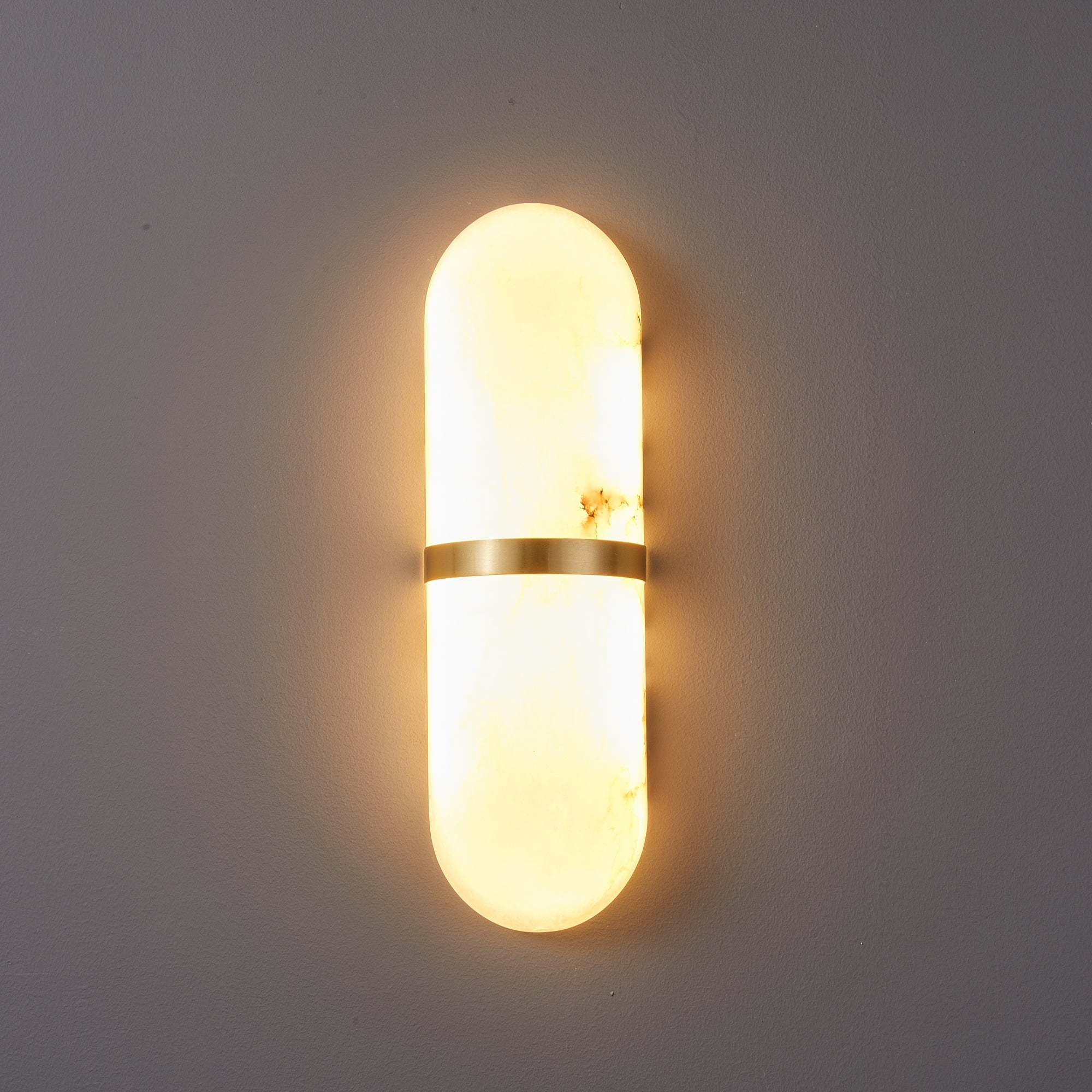 Alabaster Pill Wall Light - Modern LED Sconce for Bedroom, Living Room & Hallway - Dimmable Night Light with Soft Glow - Perfect for Home Decor and Ambient Lighting