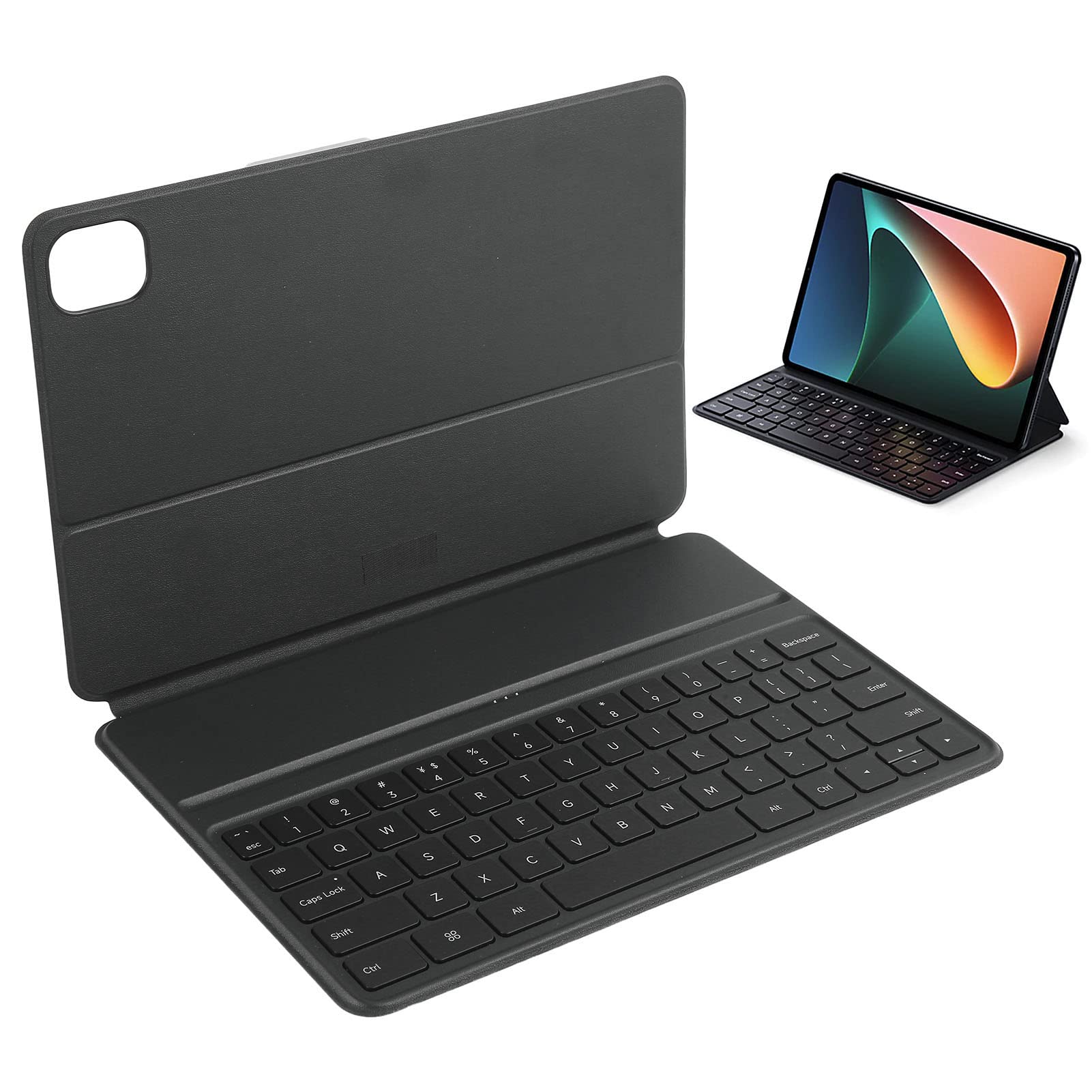 GOWENIC 2-in-1 Wireless Keyboard Case for Xiaomi Mi Pad 5/5 Pro - Magnetic Detachable 63-Key PU Leather Keyboard Cover (Black) | Perfect for Work, Study & Travel with Your Tablet
