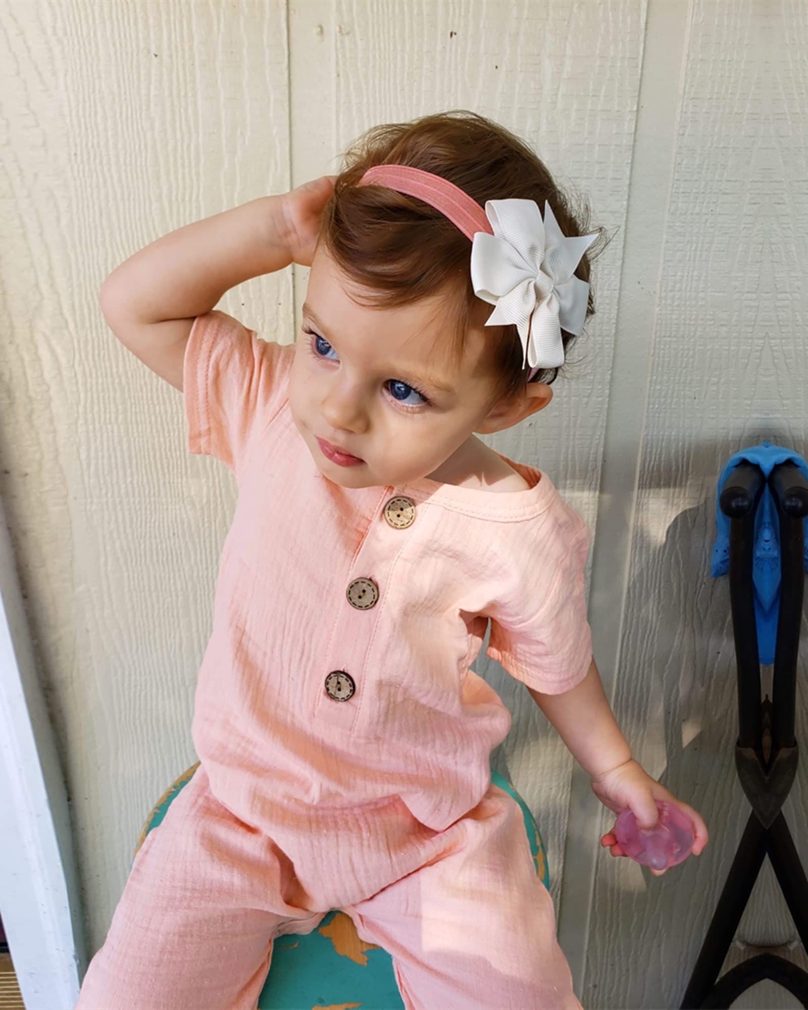 Adorable Newborn Baby Girl Summer Outfits - Soft Short Sleeve Romper Jumpsuit & Bodysuit Set | Perfect for Photoshoots, Playdates & Outdoor Adventures