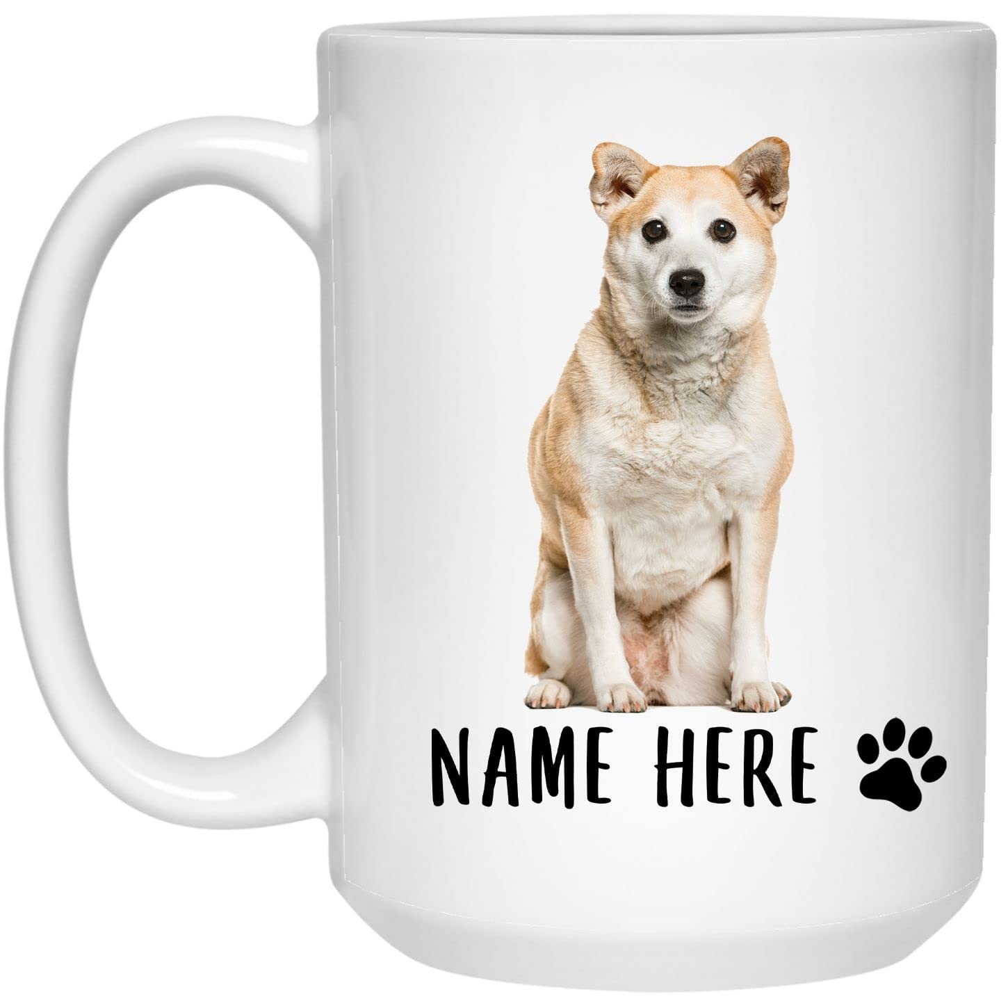 Personalized Shiba Inu Dog Coffee Mug - Custom Name & Text Ceramic Cup 15oz - Unique Gift for Dog Lovers, Christmas, Birthday Present for Women & Men - Perfect for Home, Office Use or Funny Gift for Dog Moms & Dads