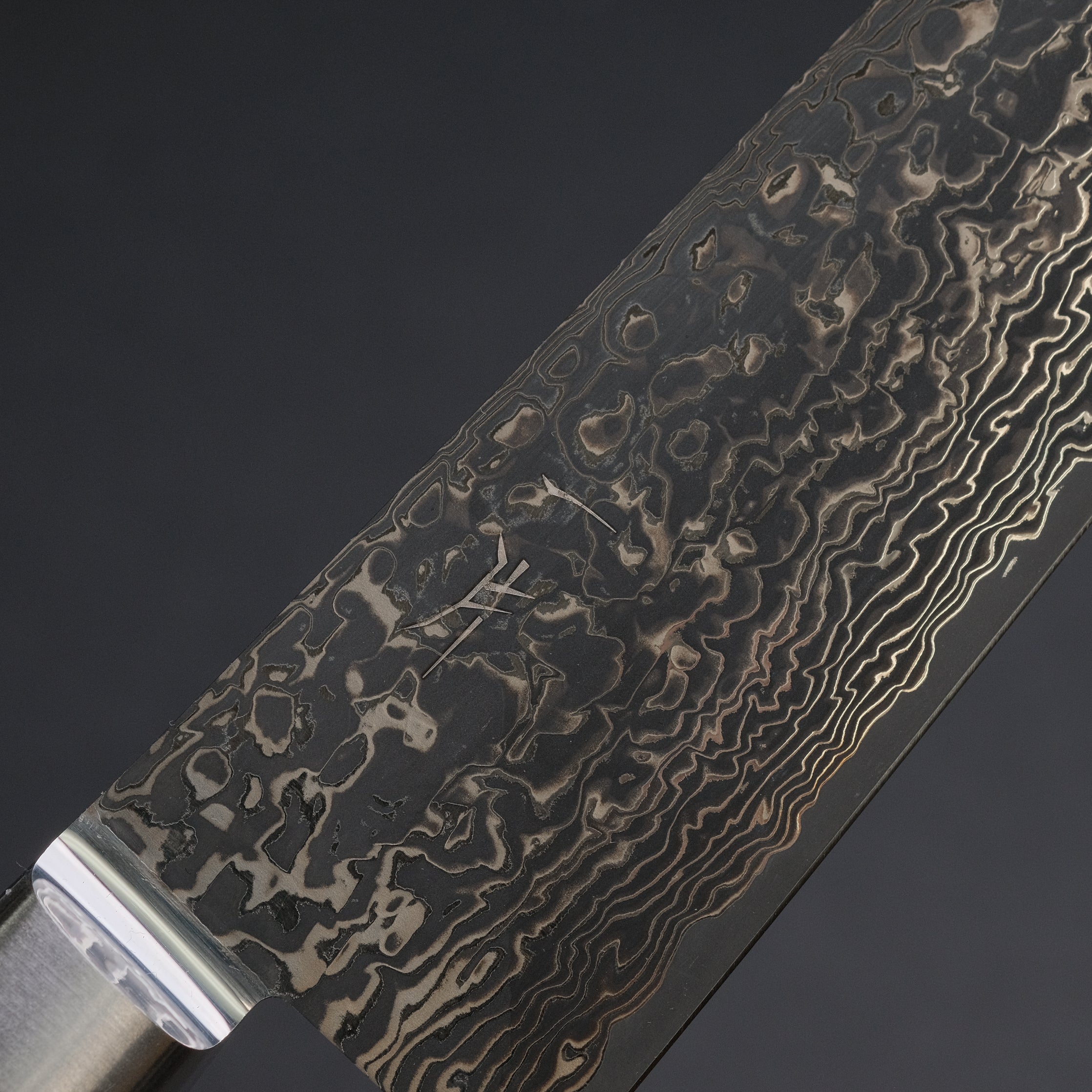 Premium Hitohira FJ SG2 Nickel Damascus Black Gyuto 210mm Japanese Chef Knife with Linen Micarta Handle - Perfect for Sushi, Meat Slicing & Professional Kitchen Use