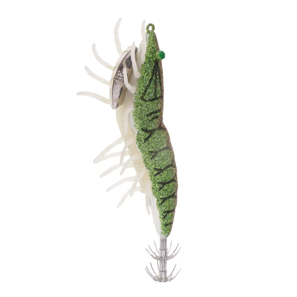 Glow in the Dark Fishing Lures - 10pcs Luminous Shrimp Baits with Hooks, Artificial Prawn & Squid Jigs for Saltwater & Freshwater Fishing - Perfect Night Fishing Accessories for Bass, Trout, and Catfish
