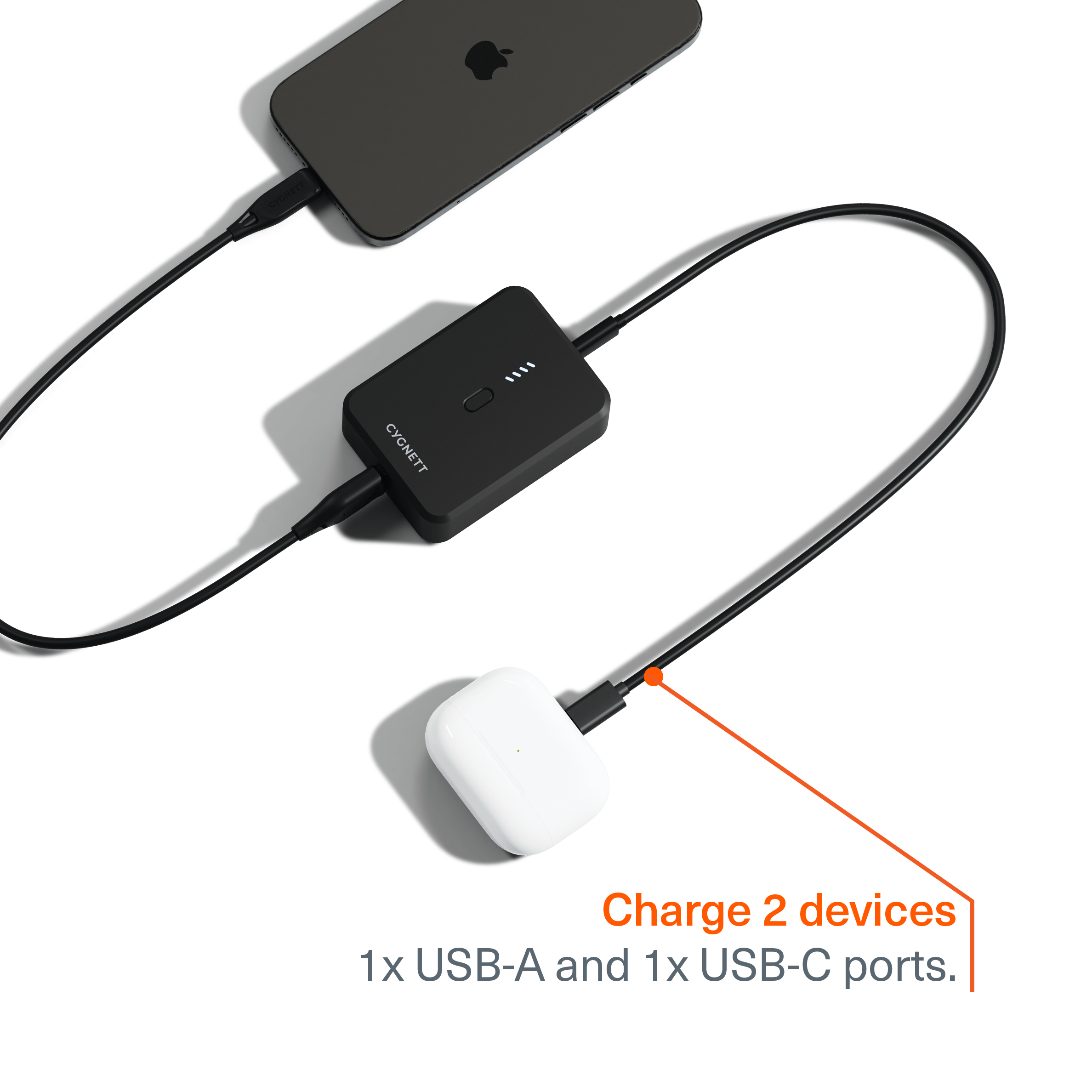 Prime 2nd Generation 10000mAh Portable Charger Power Bank - High Capacity External Battery for iPhone, Samsung & Smartphones | Perfect for Travel, Camping & Emergency Backup (Black)