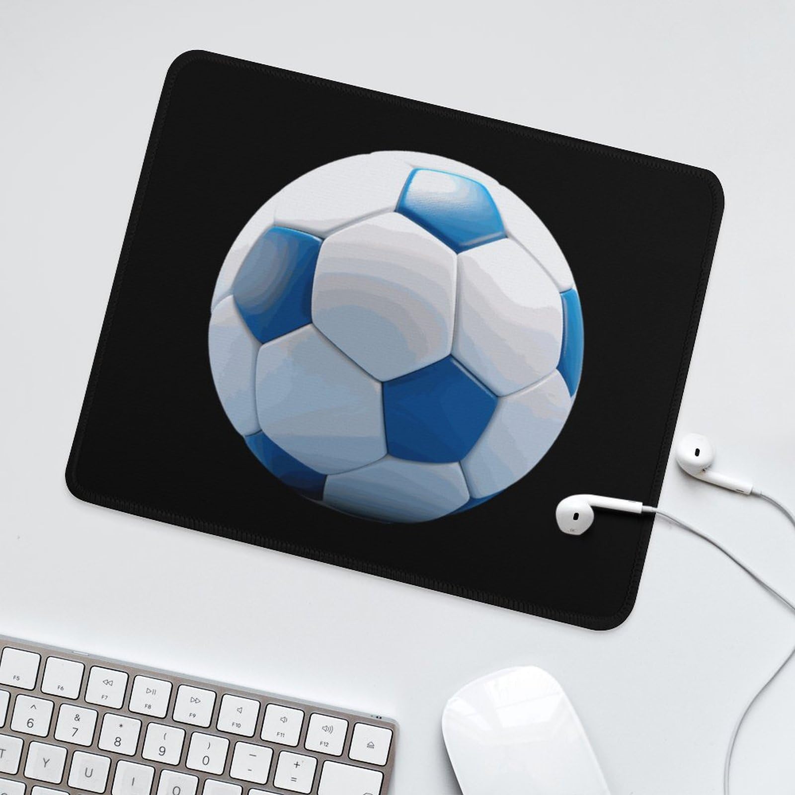 Premium Football-Themed Mouse Pad - Non-Slip Rubber Base, Stitched Edge, Waterproof (9.8