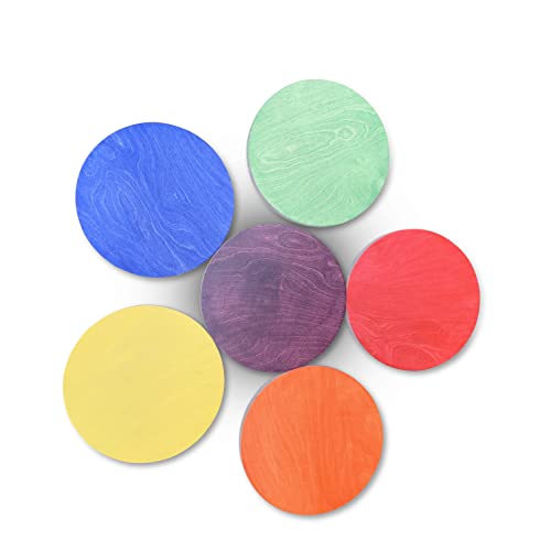 Montessori Wooden Stepping Stones for Kids - Set of 6 Colorful Rainbow Balance Blocks for Creative & Active Play - Perfect Indoor & Outdoor Toddler Activity Toy for Gross Motor Skills Development