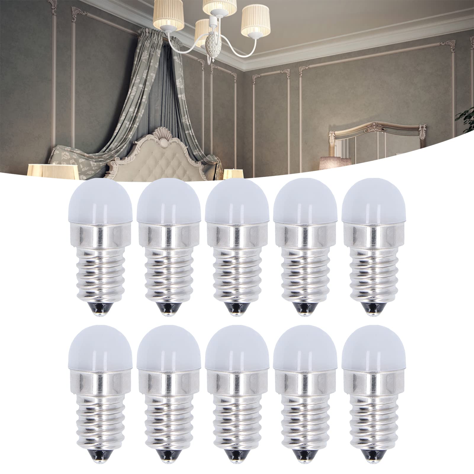 10-Pack E14 LED Candelabra Bulbs, 1.5W 500lm Warm White 24V Energy Saving Light Bulbs for Ceiling Lights, Wall Sconces, Chandeliers - Perfect for Dining Room, Bedroom & Living Room Lighting