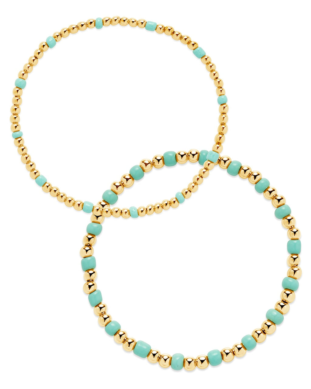Stylish Misty Beaded Stretch Bracelet Set of 2 - Trendy Boho Jewelry for Women - Perfect for Parties, Weddings & Everyday Wear