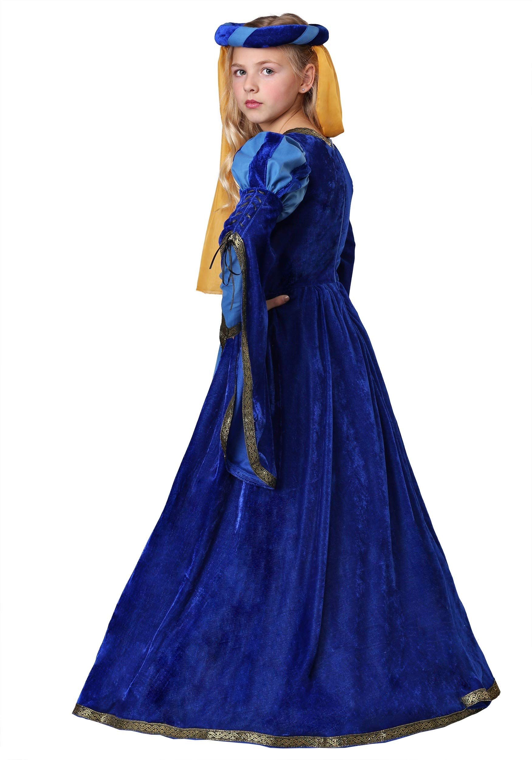 Girls Renaissance Dress - Blue Medieval Queen Princess Costume for Kids | Perfect for Ren Faire, Halloween & Historical Reenactments