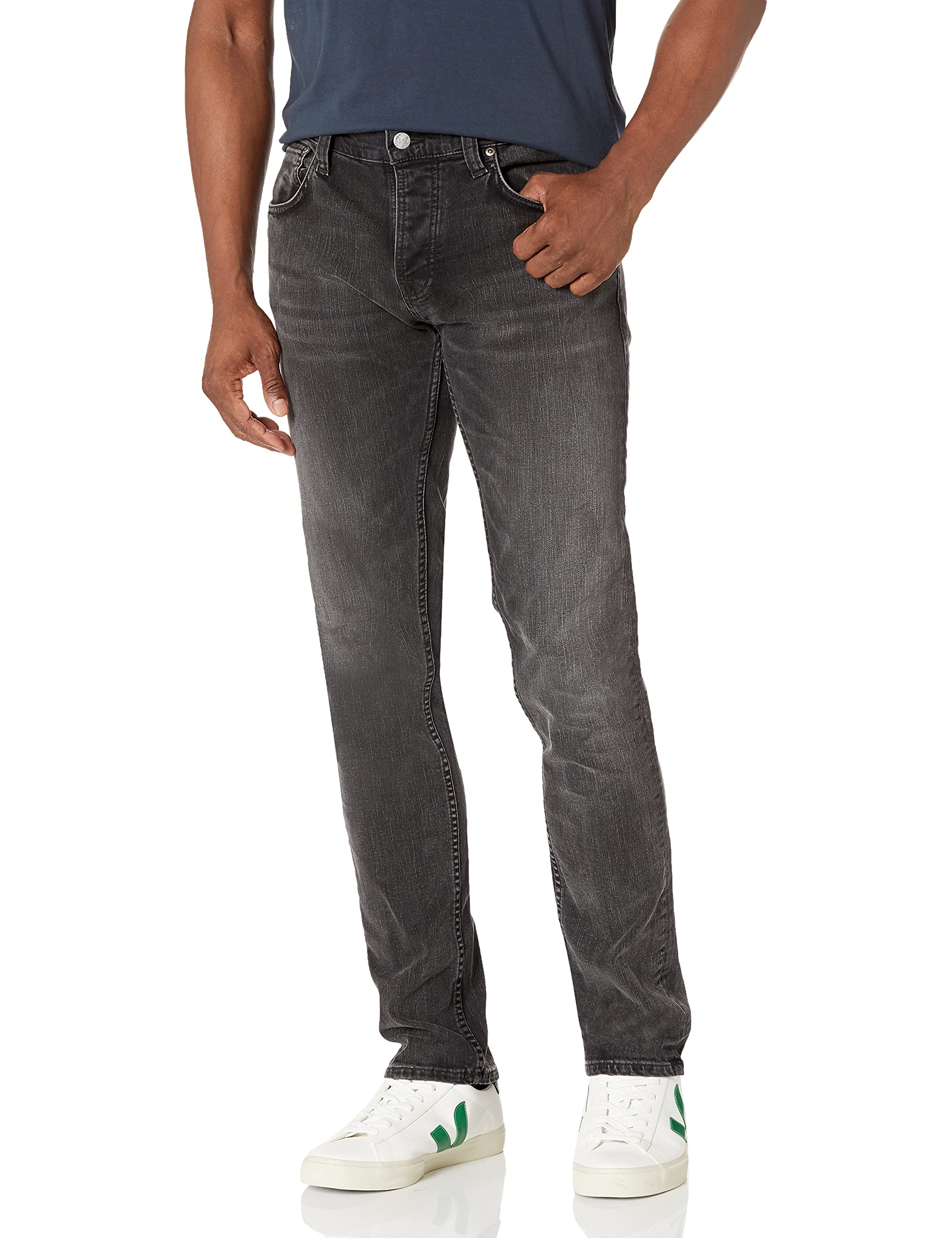 Nudie Jeans Grim Tim Concrete Black Slim Fit Men's Jeans - Stylish & Comfortable Denim Pants for Casual Wear & Everyday Outfits