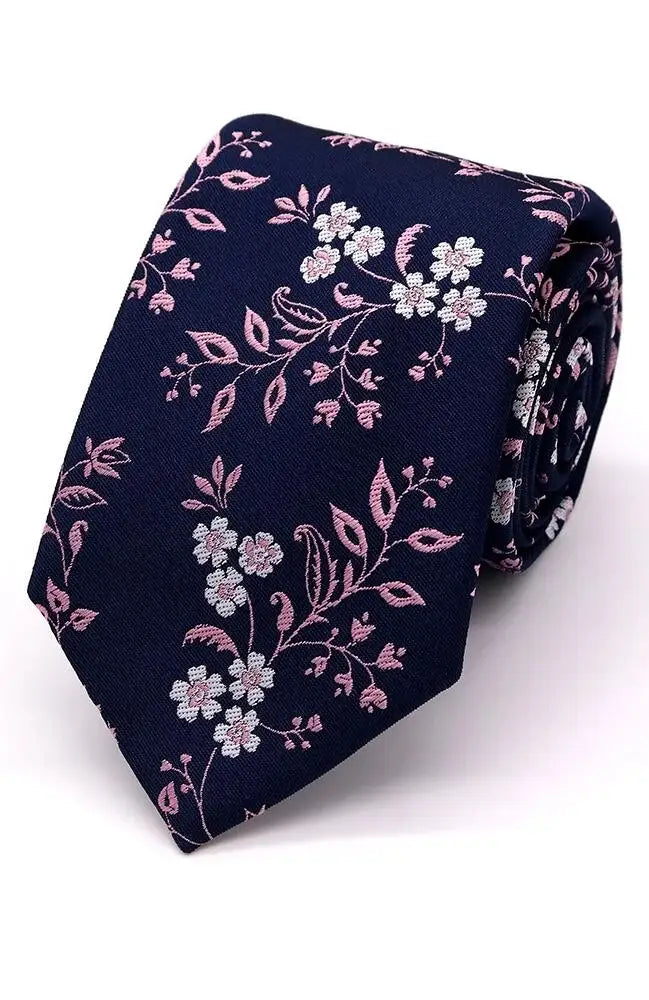 LA Smith Leafy Floral Woven Polyester Wedding Tie for Groom, Bridesmaids & Formal Events - Perfect for Weddings, Prom & Special Occasions