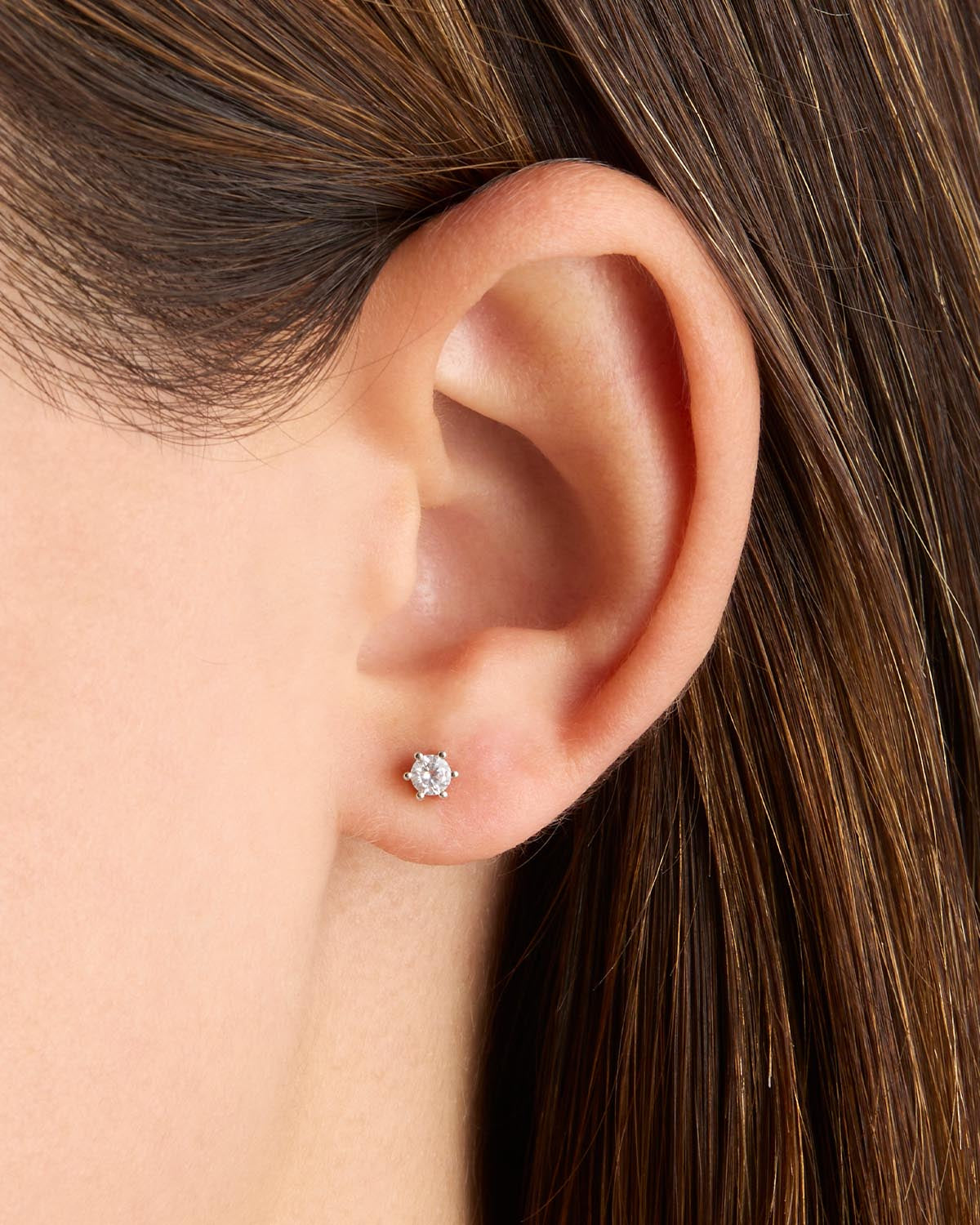 14K Solid White Gold Cartilage Earrings with Crystals - Elegant & Hypoallergenic Hoop Earrings for Women - Perfect for Everyday Wear, Parties & Special Occasions